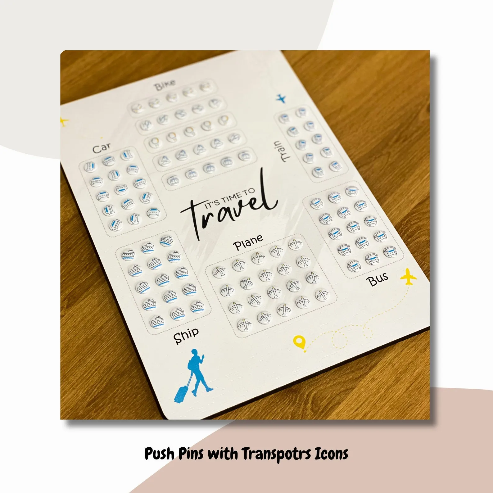 USA Time Zone Wooden Map: Push Pin Travel Decor - Image 10