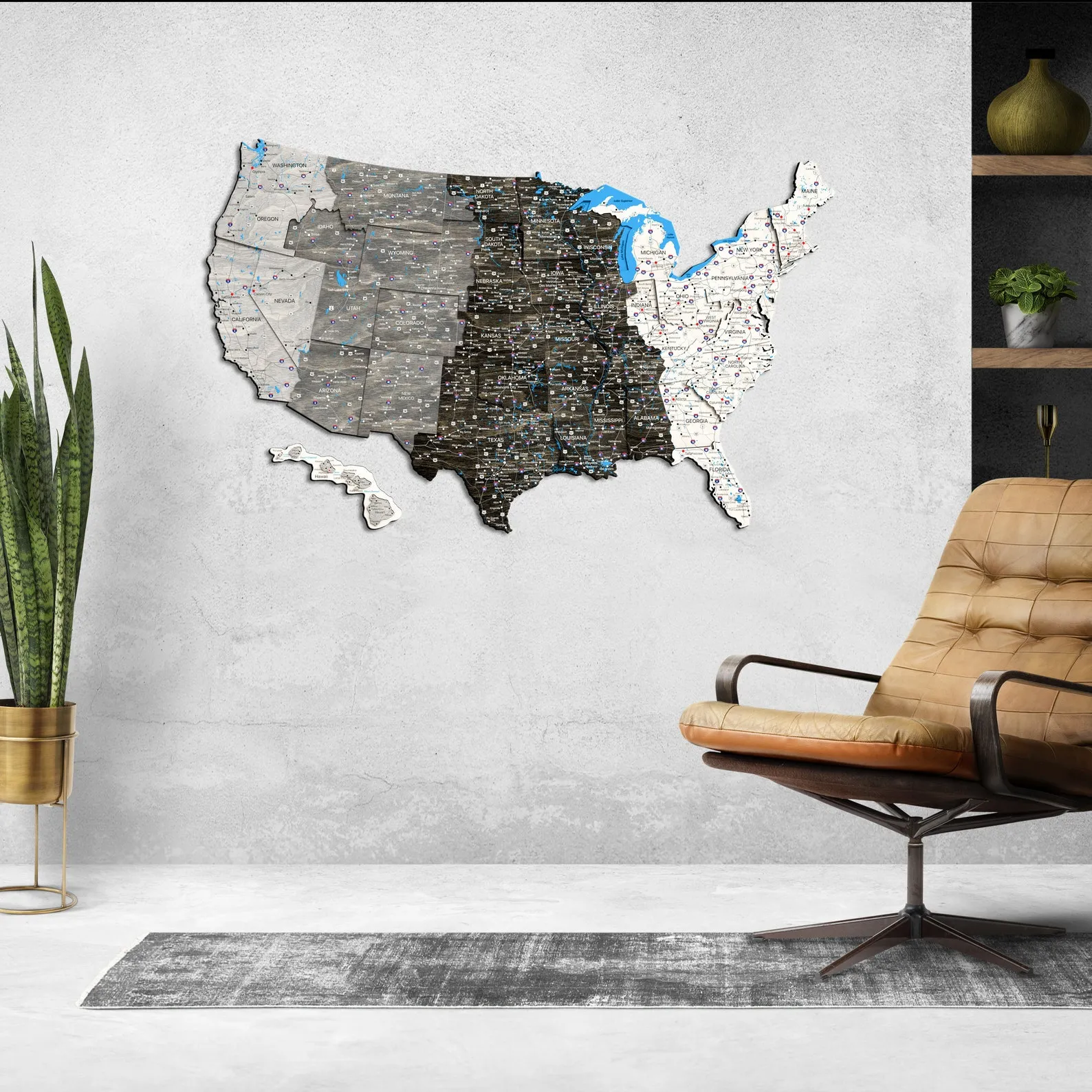 USA Time Zone Wooden Map: Push Pin Travel Decor - Image 2