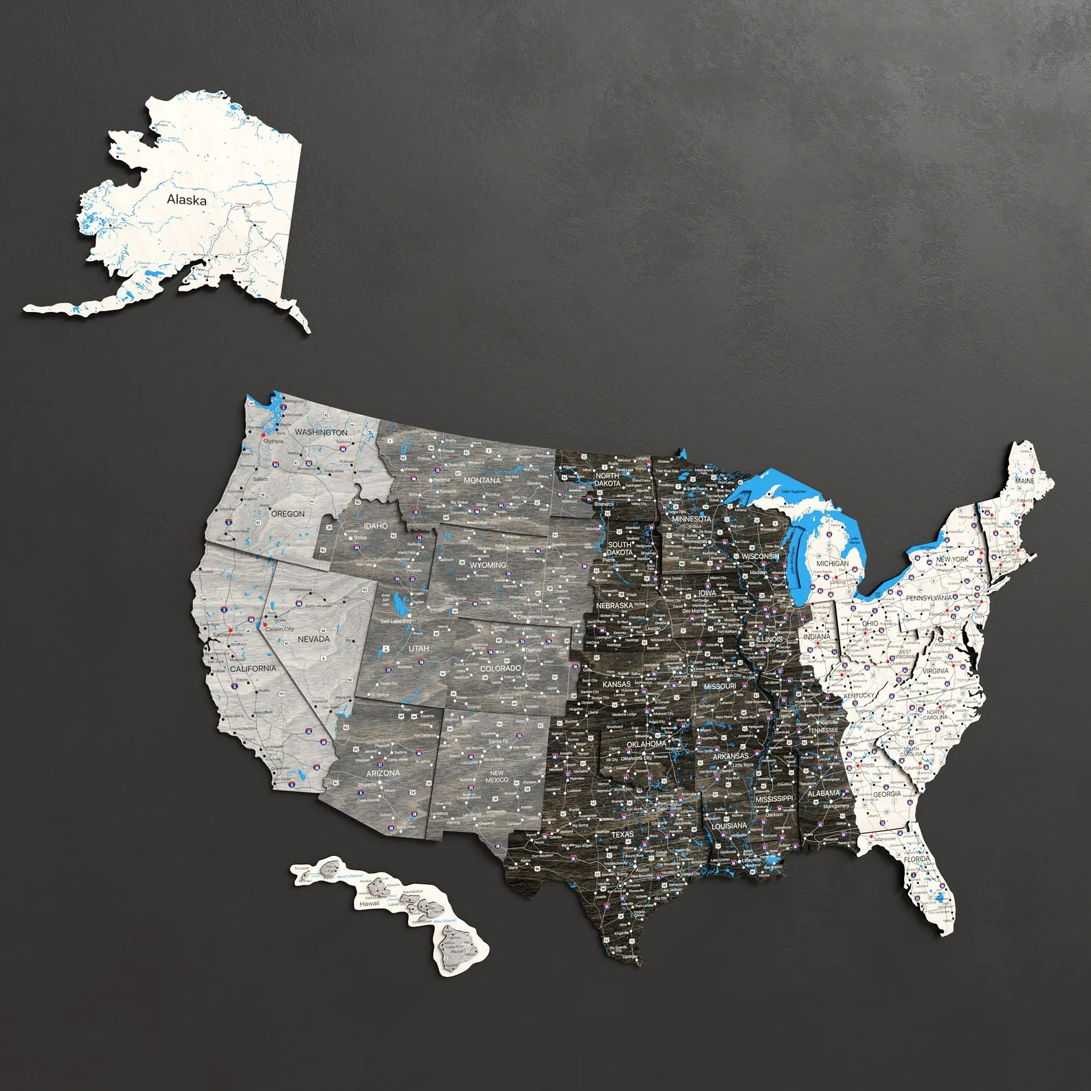 USA Time Zone Wooden Map: Push Pin Travel Decor - Image 4