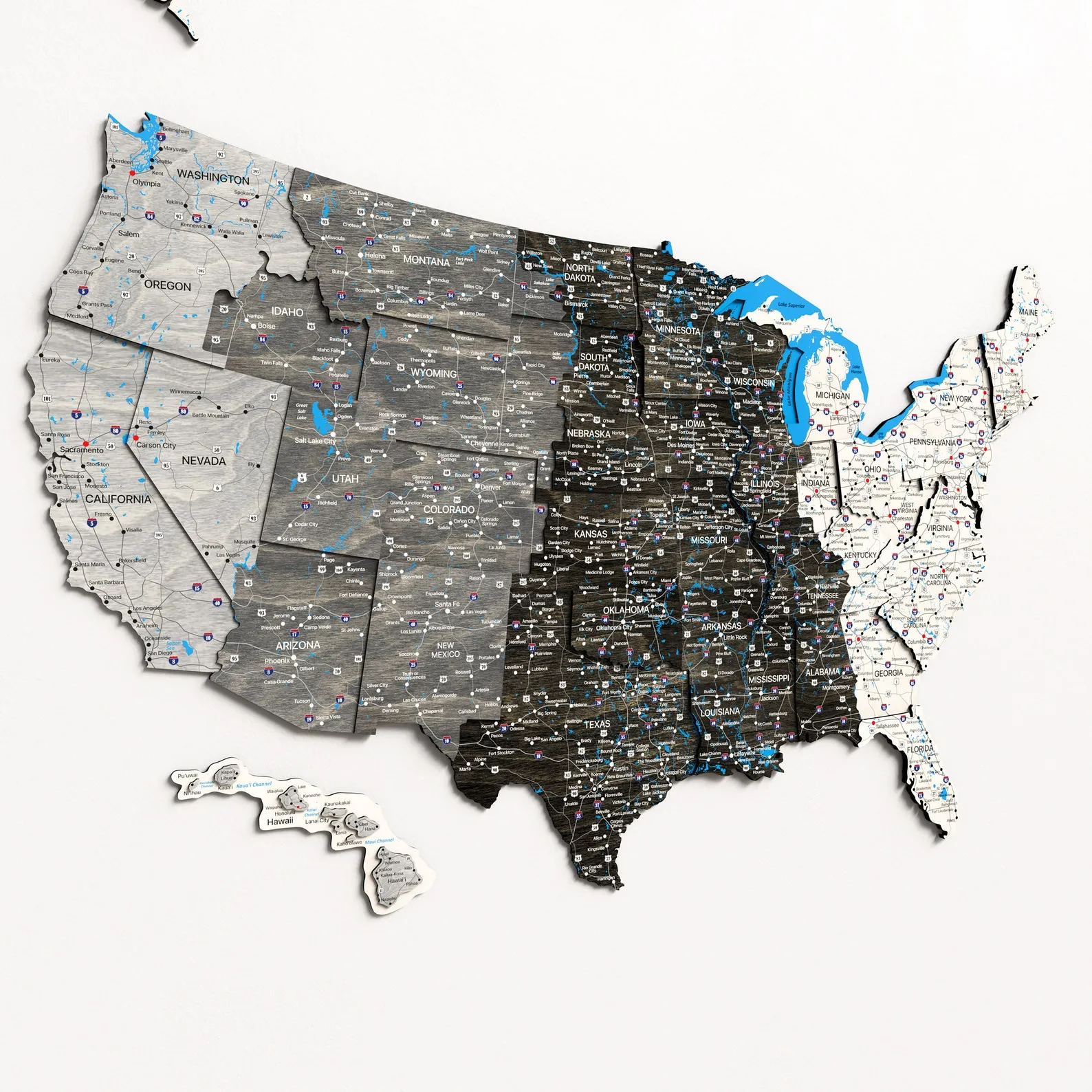 USA Time Zone Wooden Map: Push Pin Travel Decor - Image 5