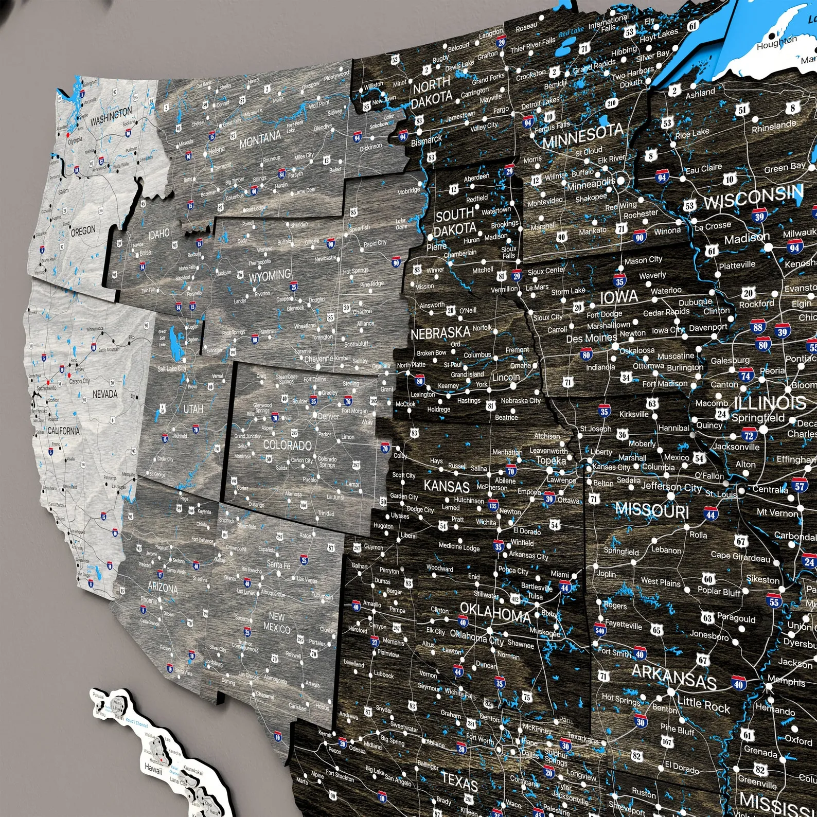 USA Time Zone Wooden Map: Push Pin Travel Decor - Image 6