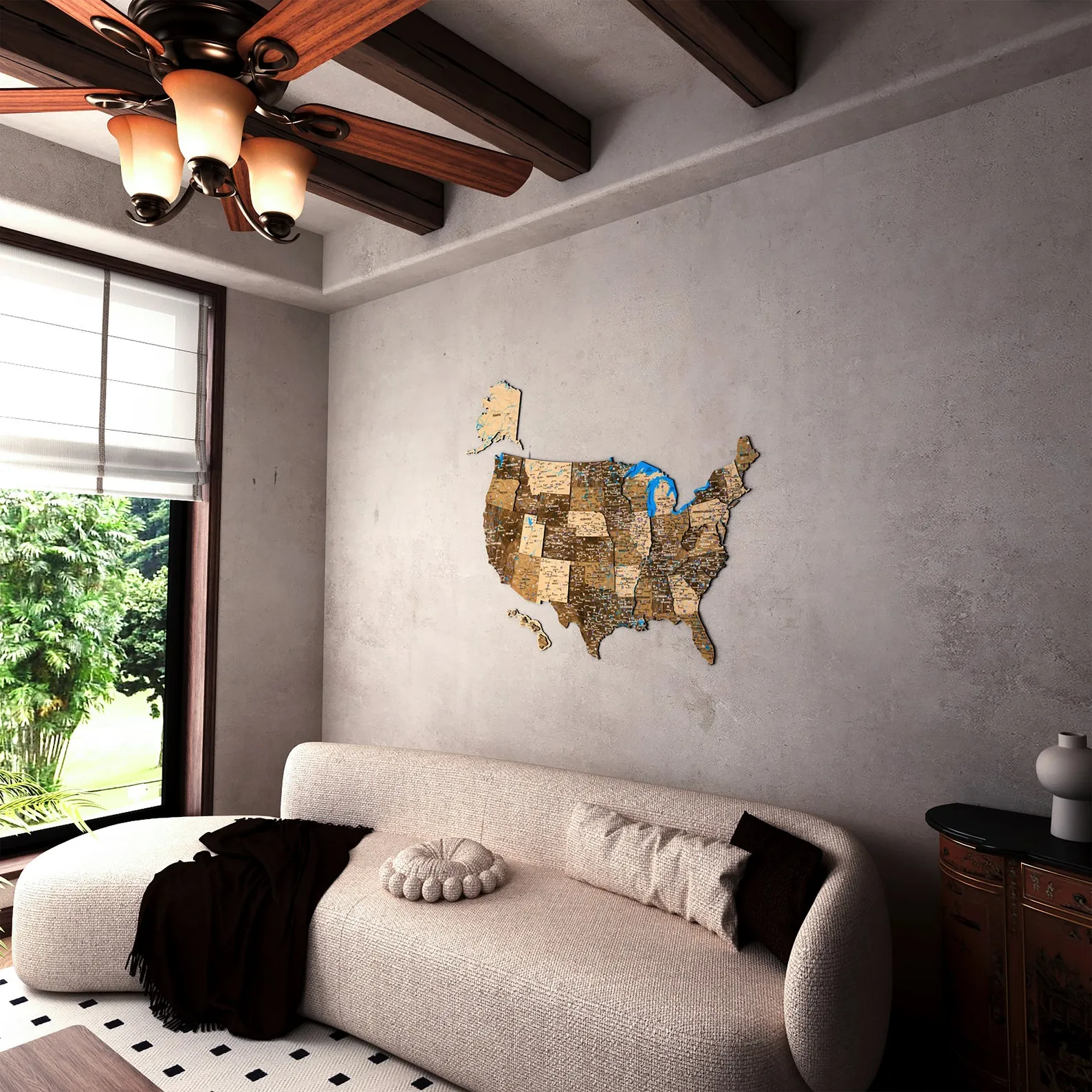Push Pin USA Wooden Map: Home Decor Wall Art - Image 3