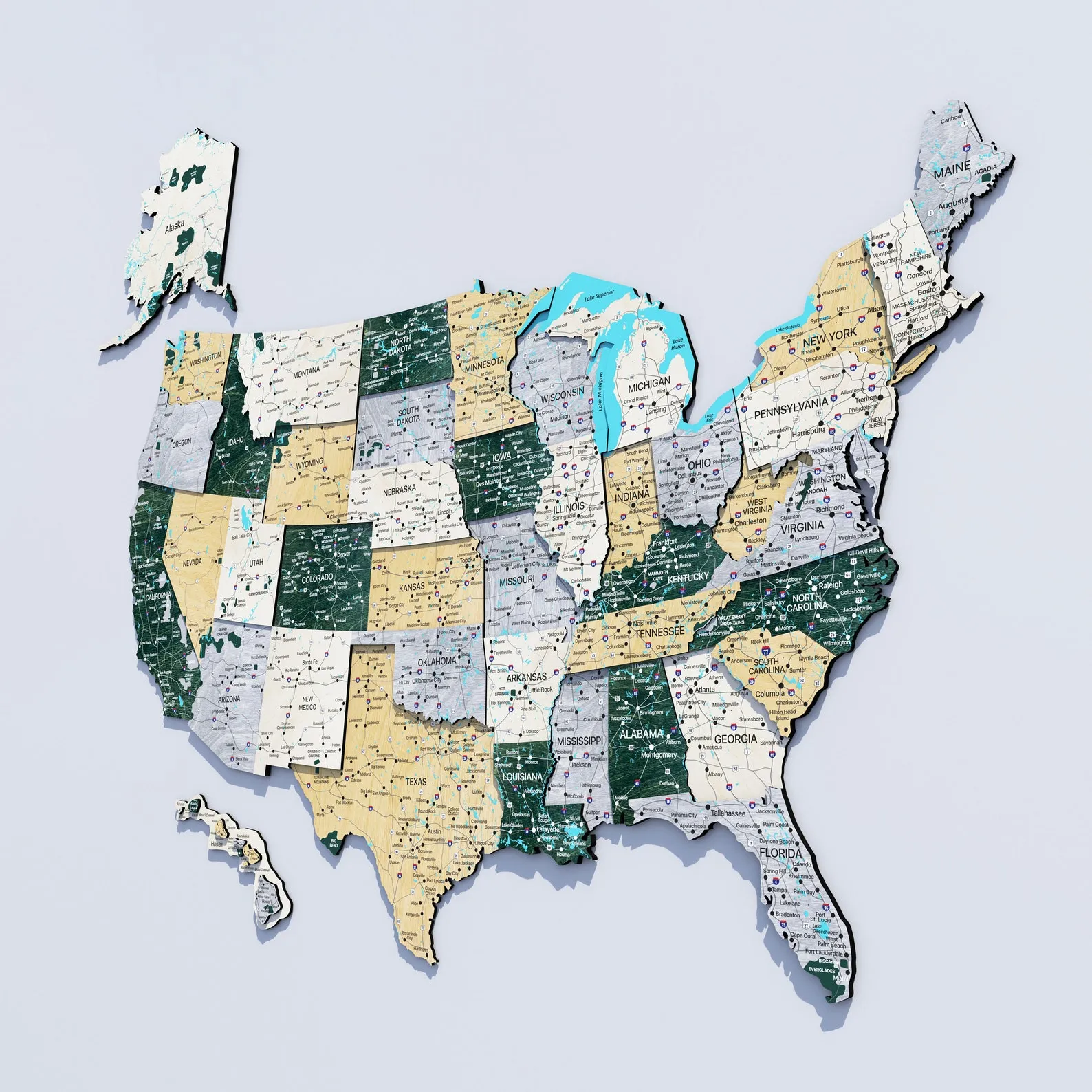 Boho Wooden USA Map: National Parks Push Pin Travel Decor - Image 2
