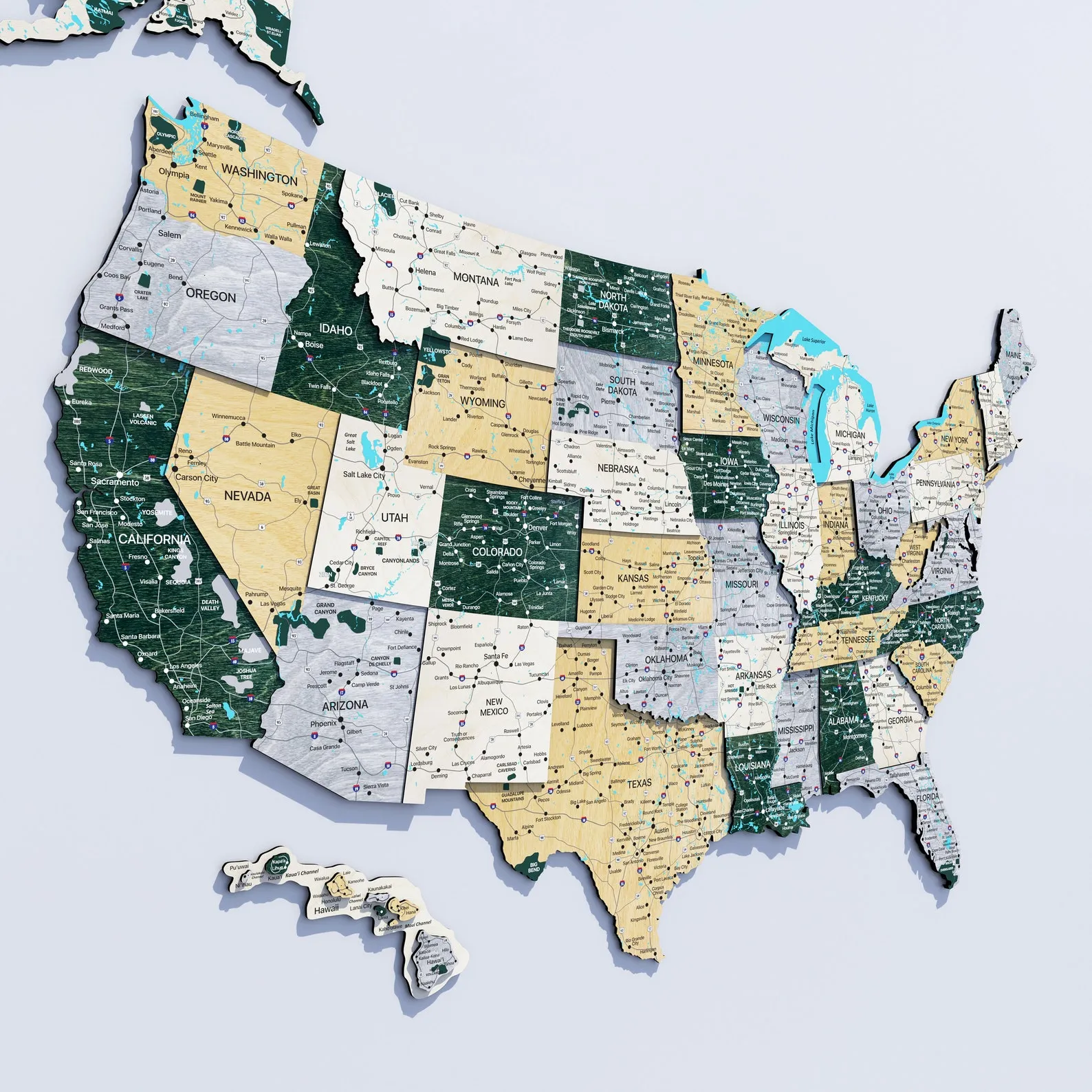 Boho Wooden USA Map: National Parks Push Pin Travel Decor - Image 4