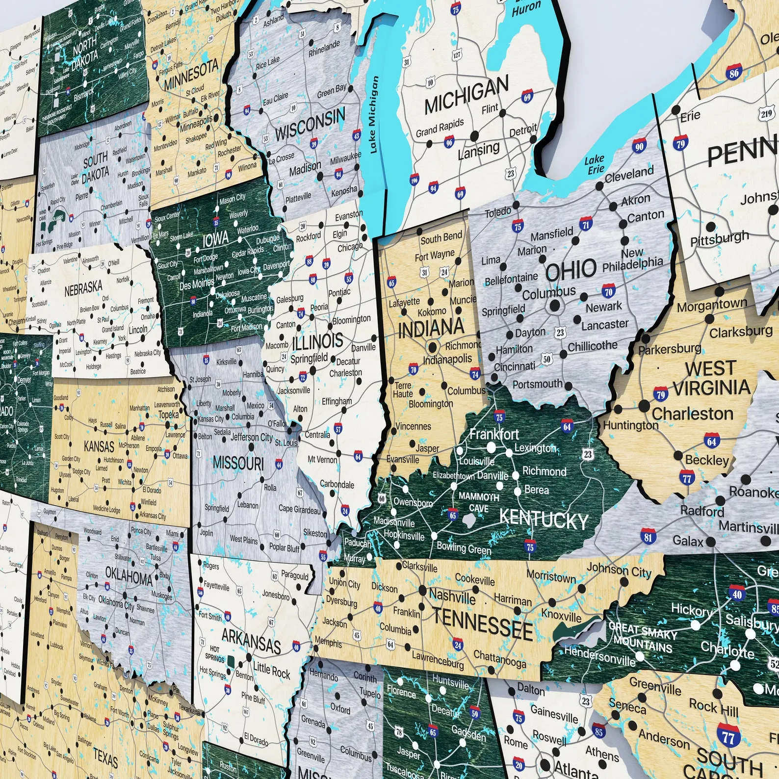 Boho Wooden USA Map: National Parks Push Pin Travel Decor - Image 5