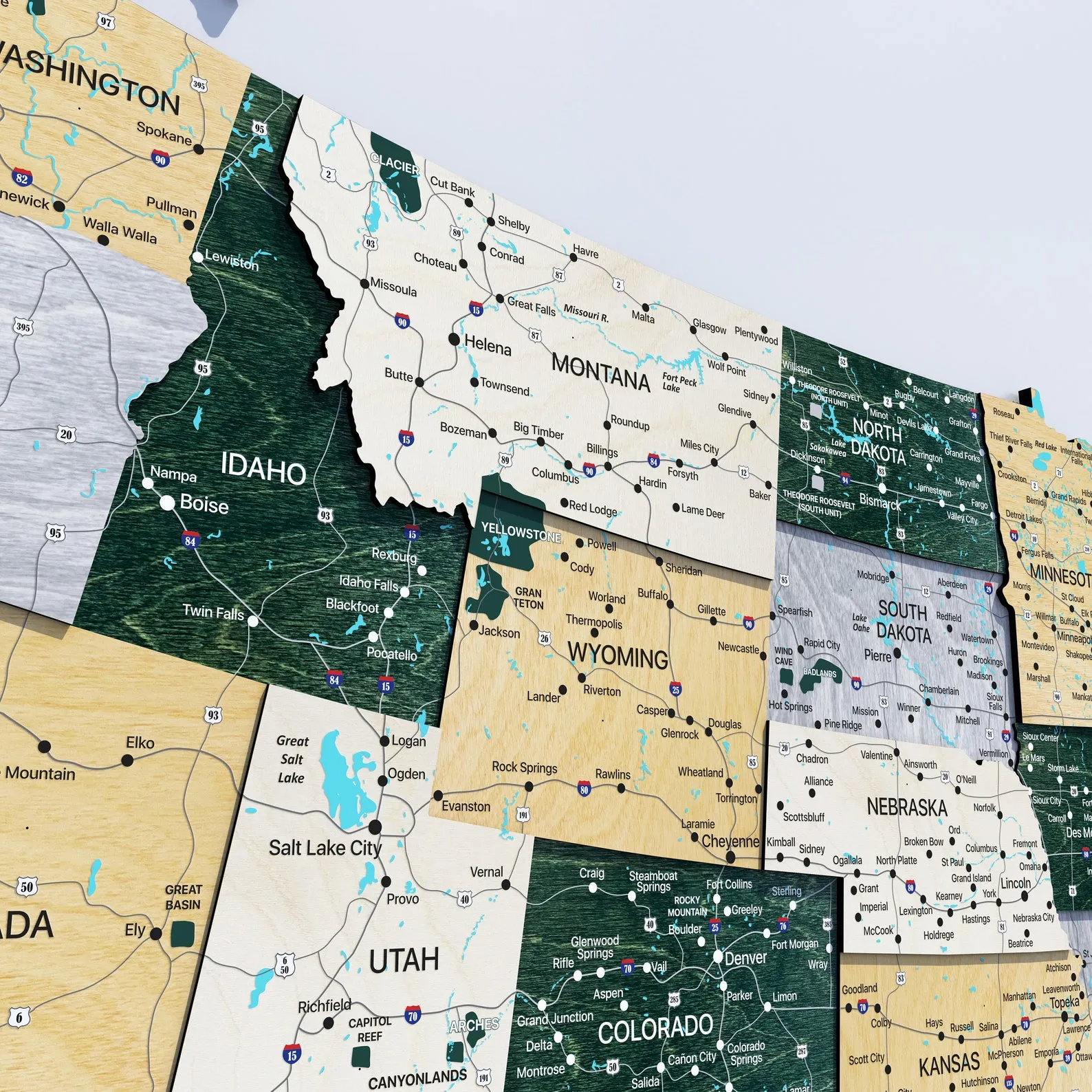 Boho Wooden USA Map: National Parks Push Pin Travel Decor - Image 7