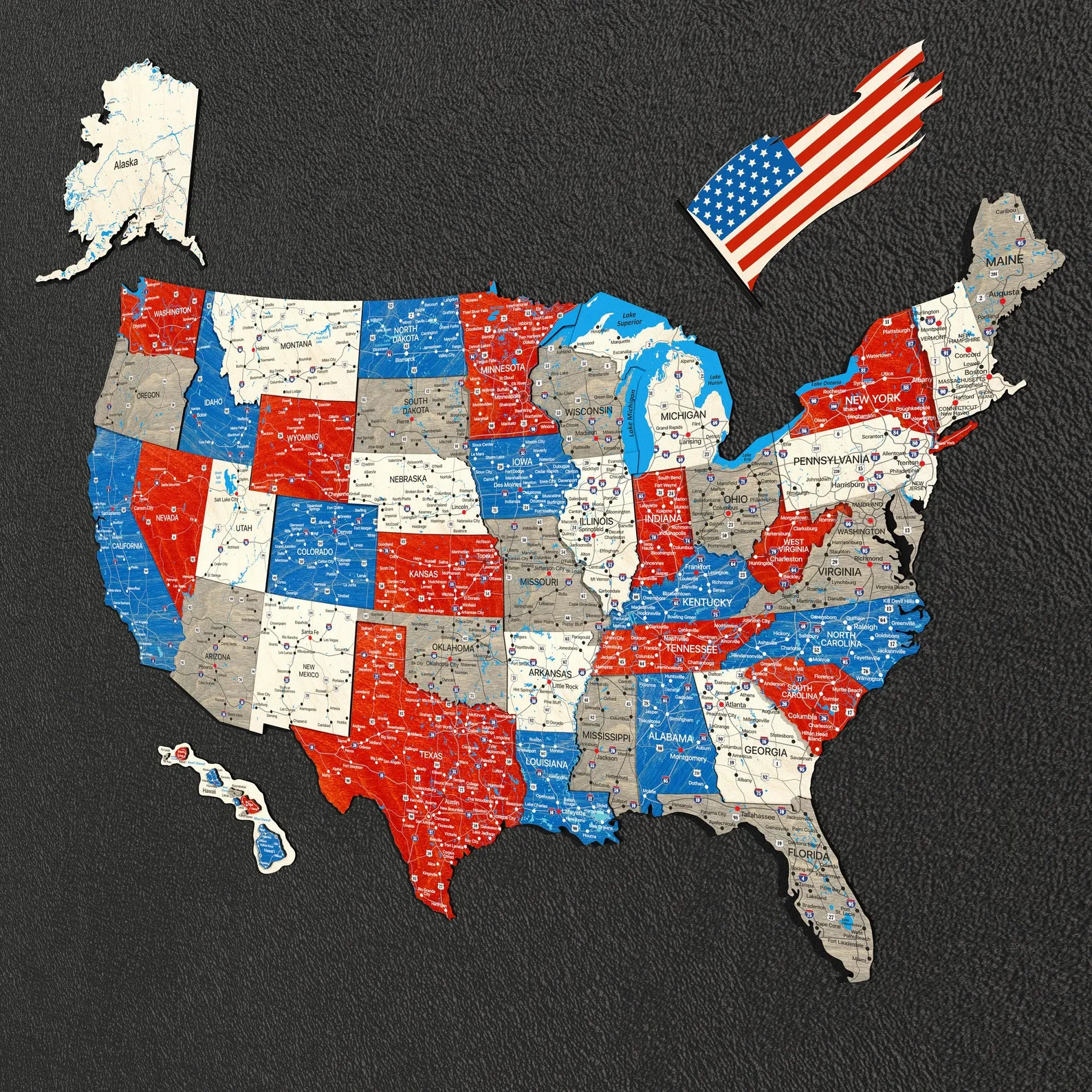 USA Printed Map on the Wood, USA Wooden Map, Travel Map, Wood Wall Map, Hosewarmig Gift, Above Bad Decor, USA Push Pin Map, Printable Us Map - Image 2