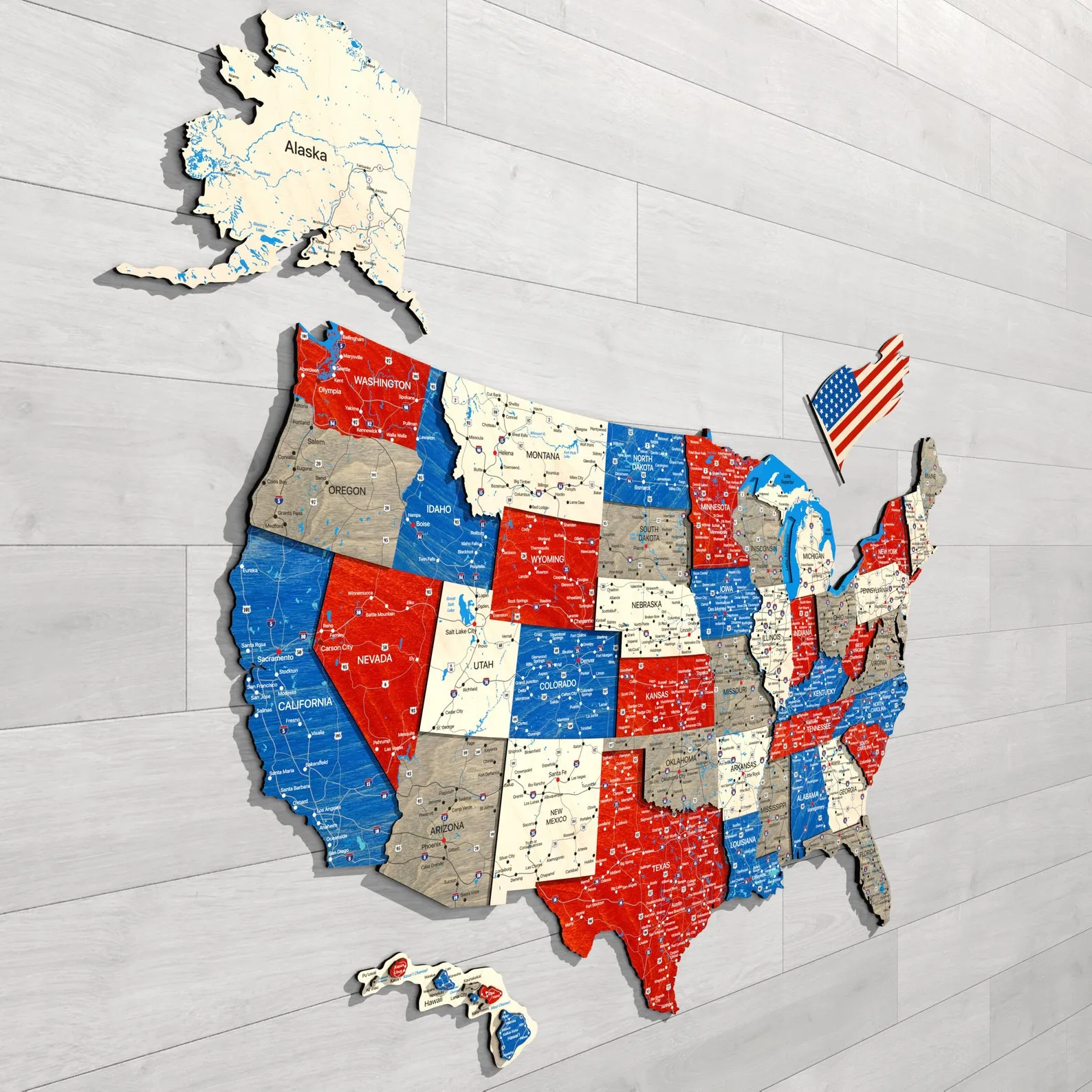 USA Printed Map on the Wood, USA Wooden Map, Travel Map, Wood Wall Map, Hosewarmig Gift, Above Bad Decor, USA Push Pin Map, Printable Us Map - Image 3