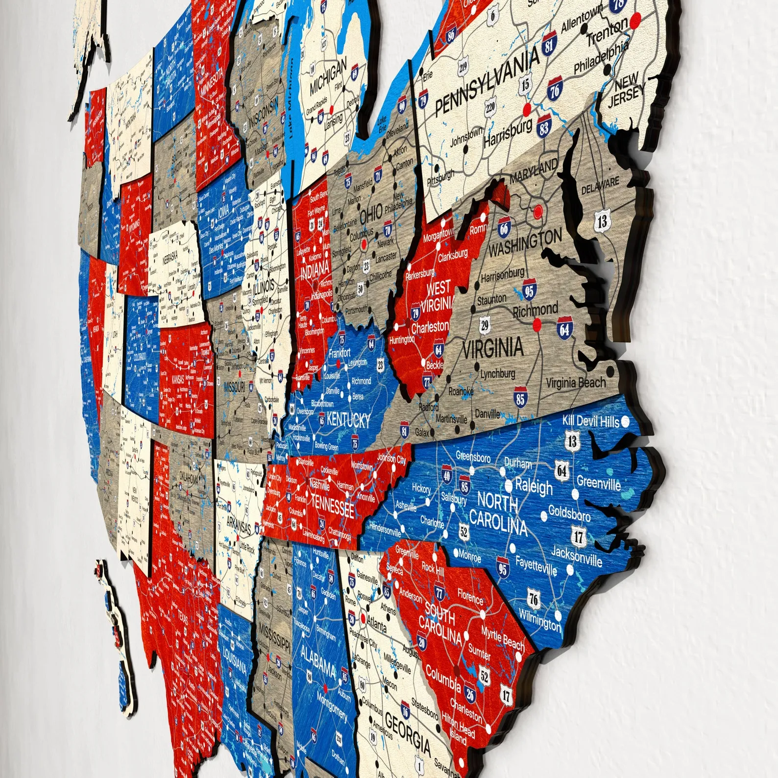 USA Printed Map on the Wood, USA Wooden Map, Travel Map, Wood Wall Map, Hosewarmig Gift, Above Bad Decor, USA Push Pin Map, Printable Us Map - Image 7