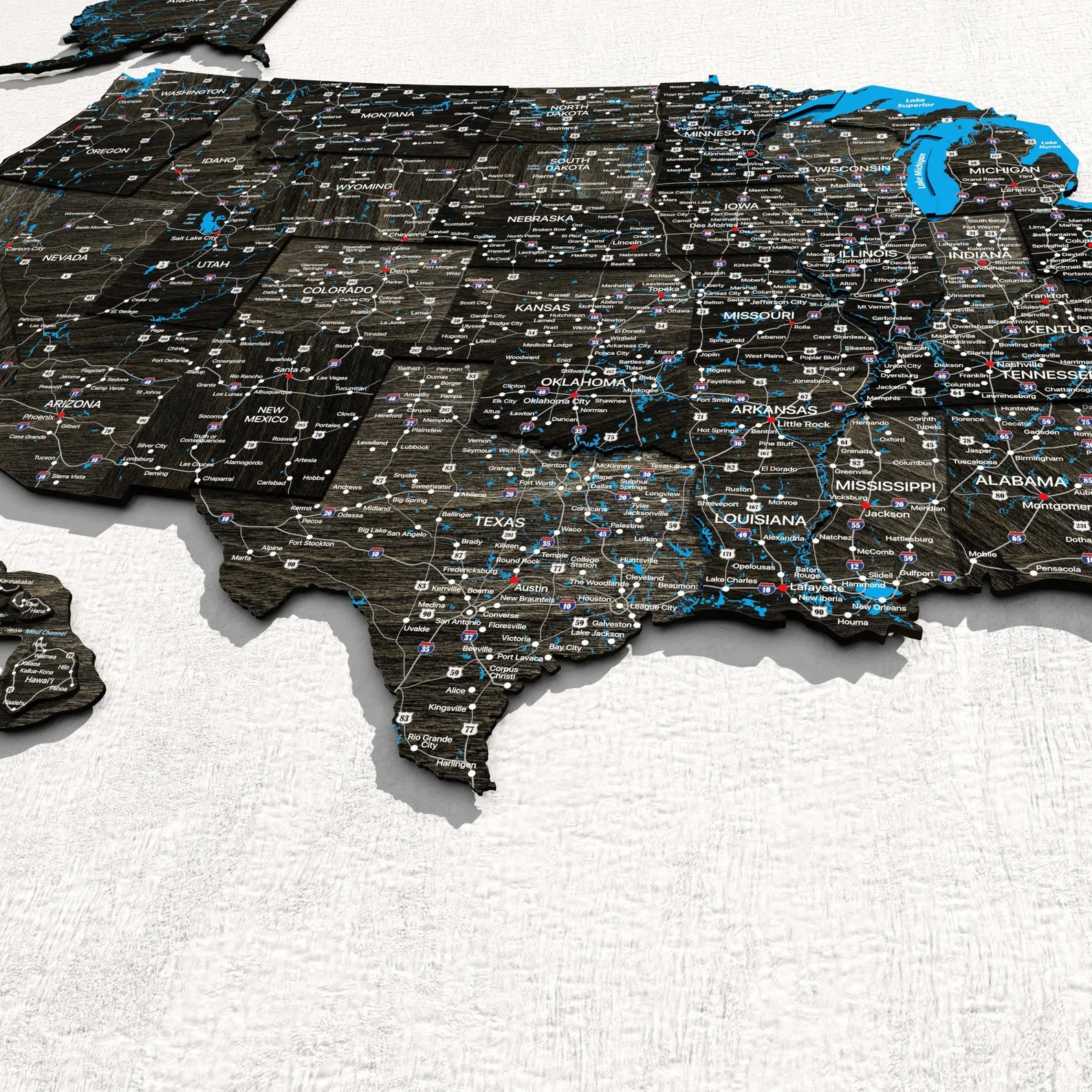 USA Wood Map: US Travel Map, Office Decor