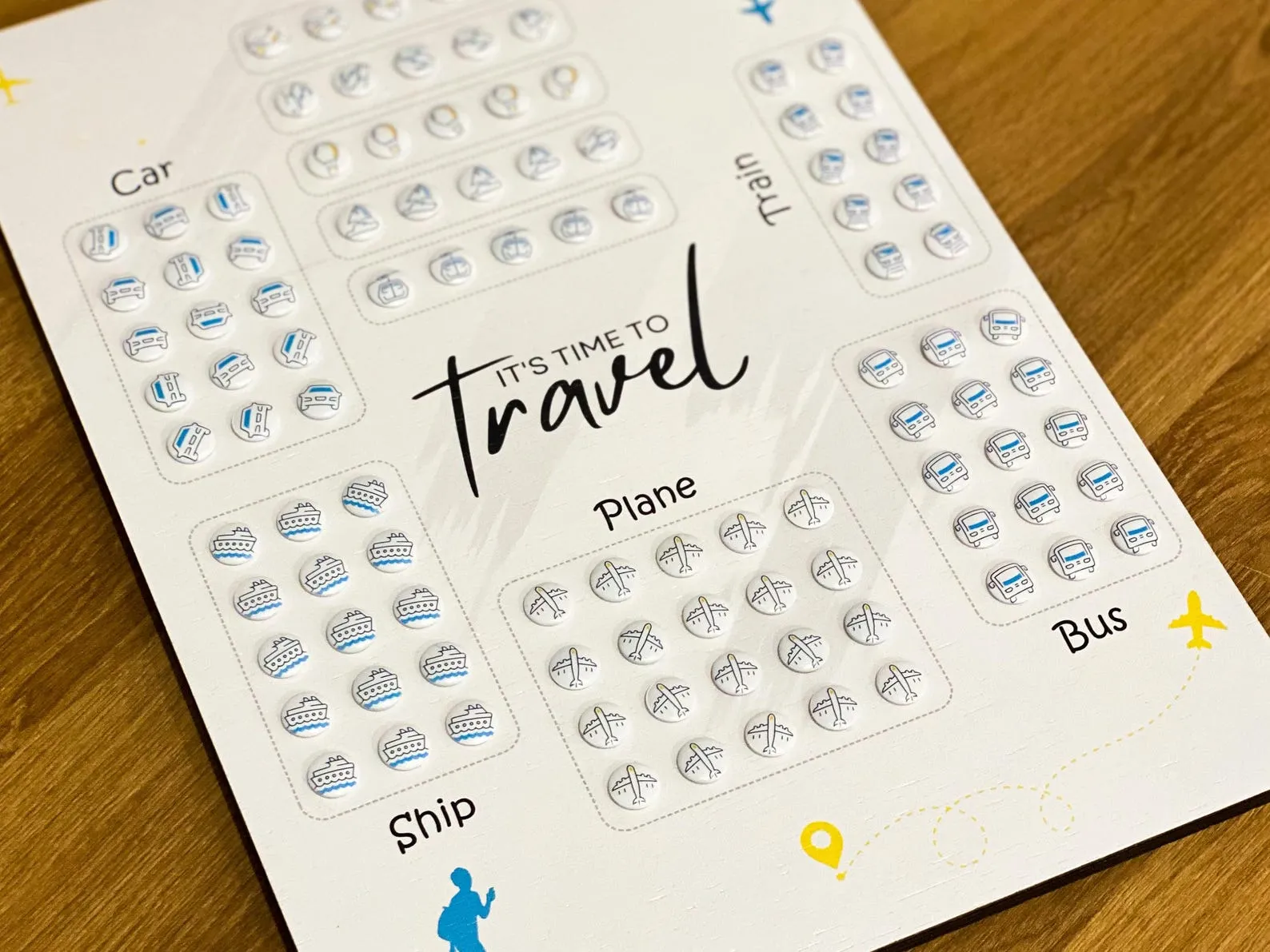 3D Wooden World Travel Map: Push Pin Wall Art, Valentines Gift - Image 10