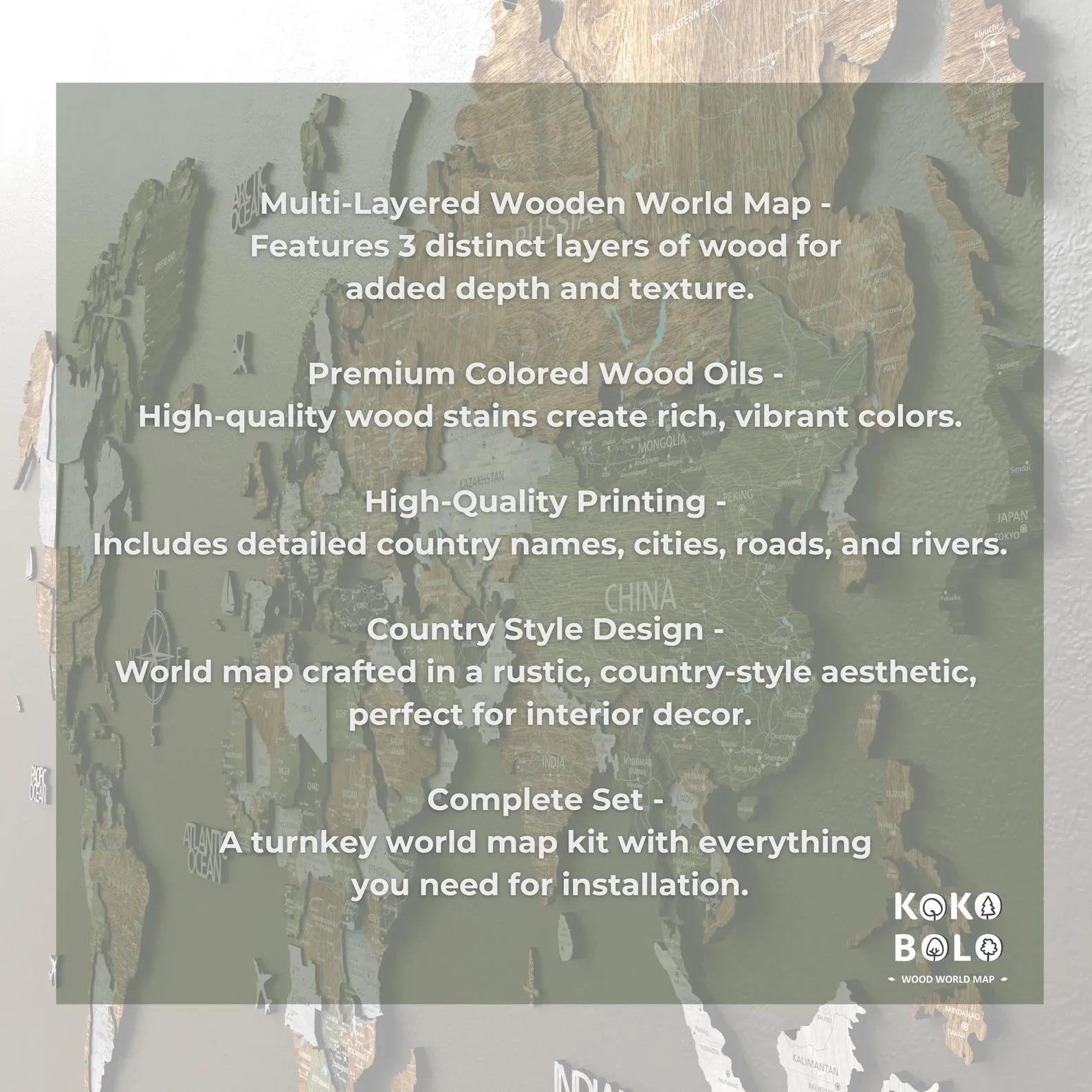 3D Wooden World Travel Map: Push Pin Wall Art, Valentines Gift - Image 6