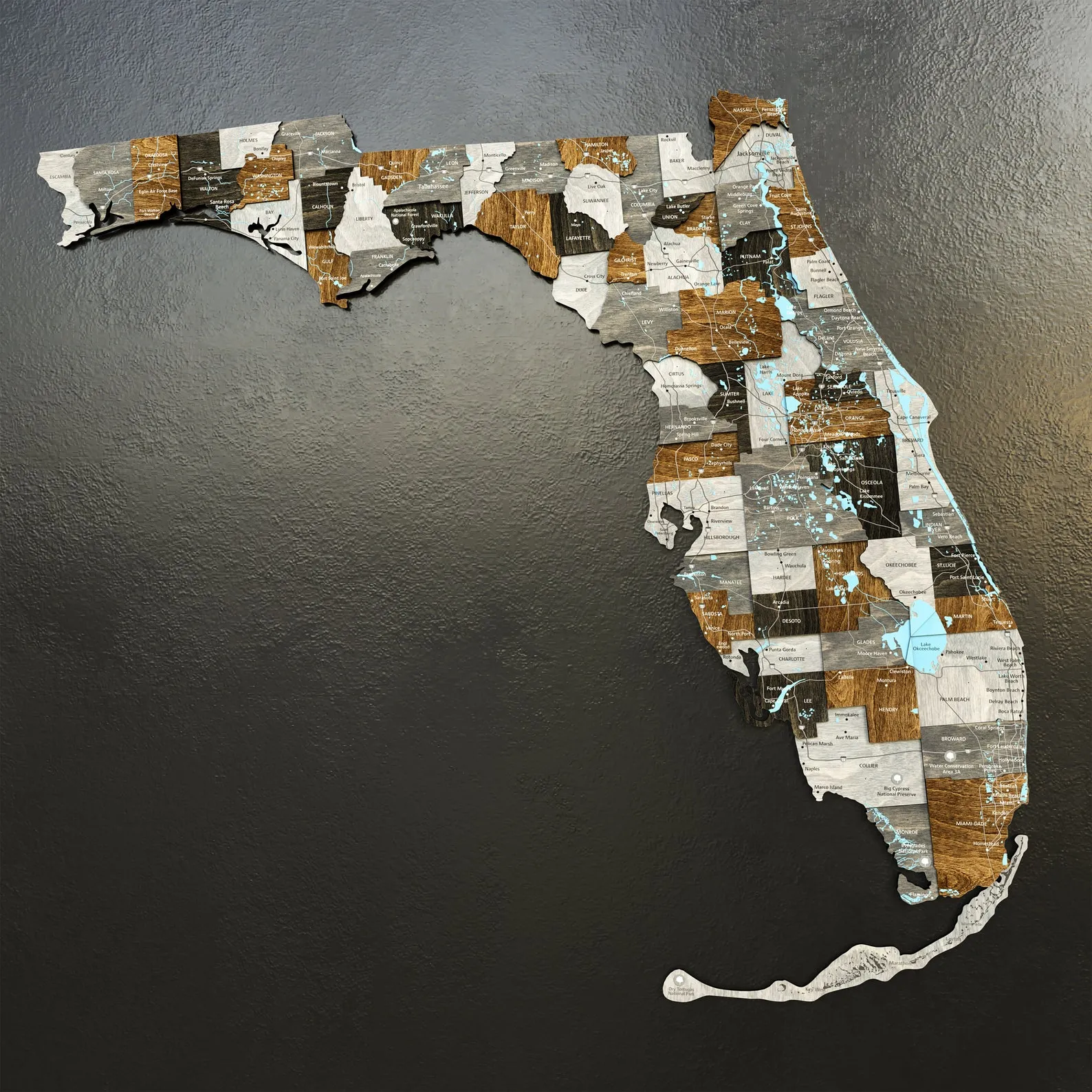 Florida Wood Map, United State Map, Push Pin Map, Map of United States, Anniversary Gifts - Image 4