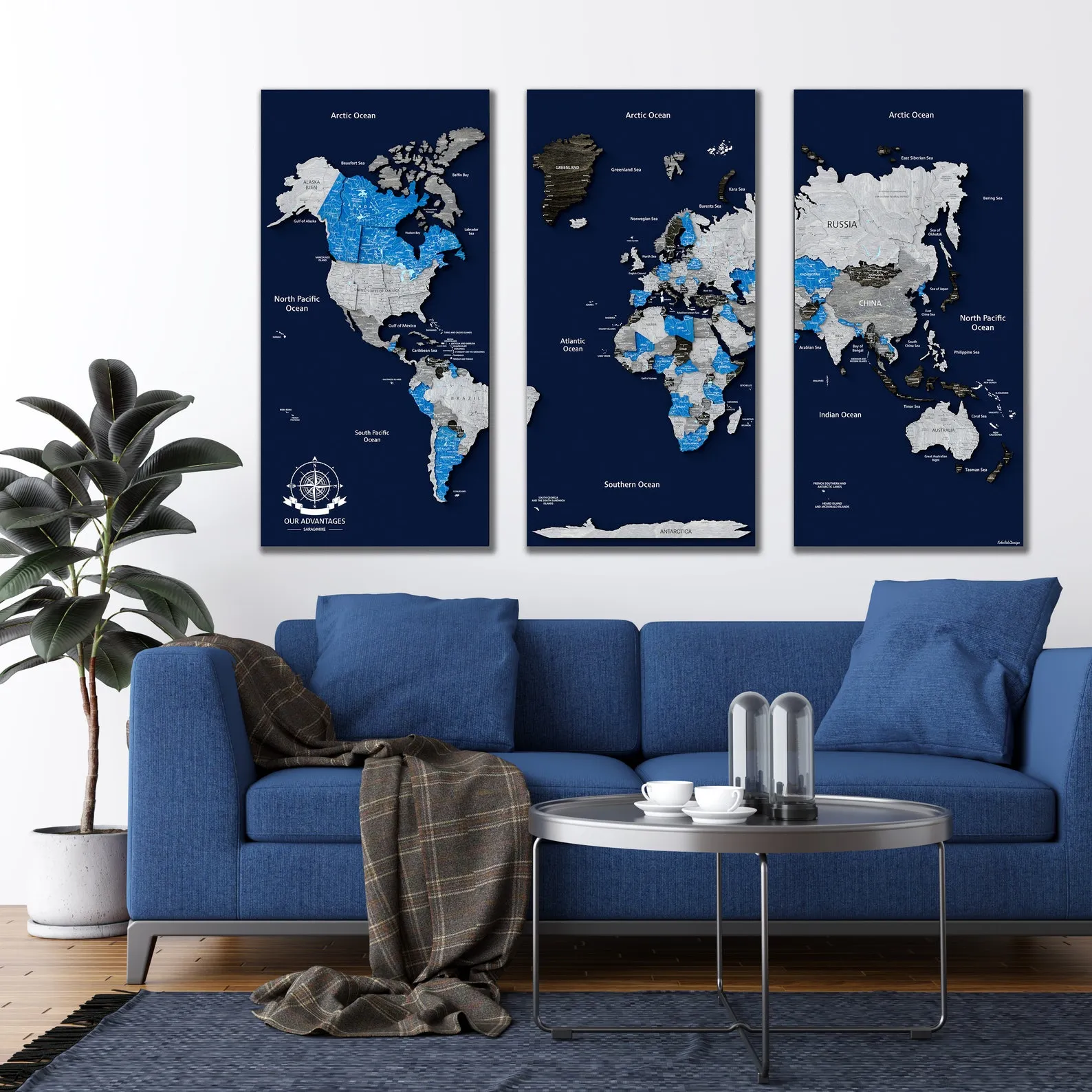 3D Wooden World Map Wall Art: Push Pin Travel Decor - Image 4