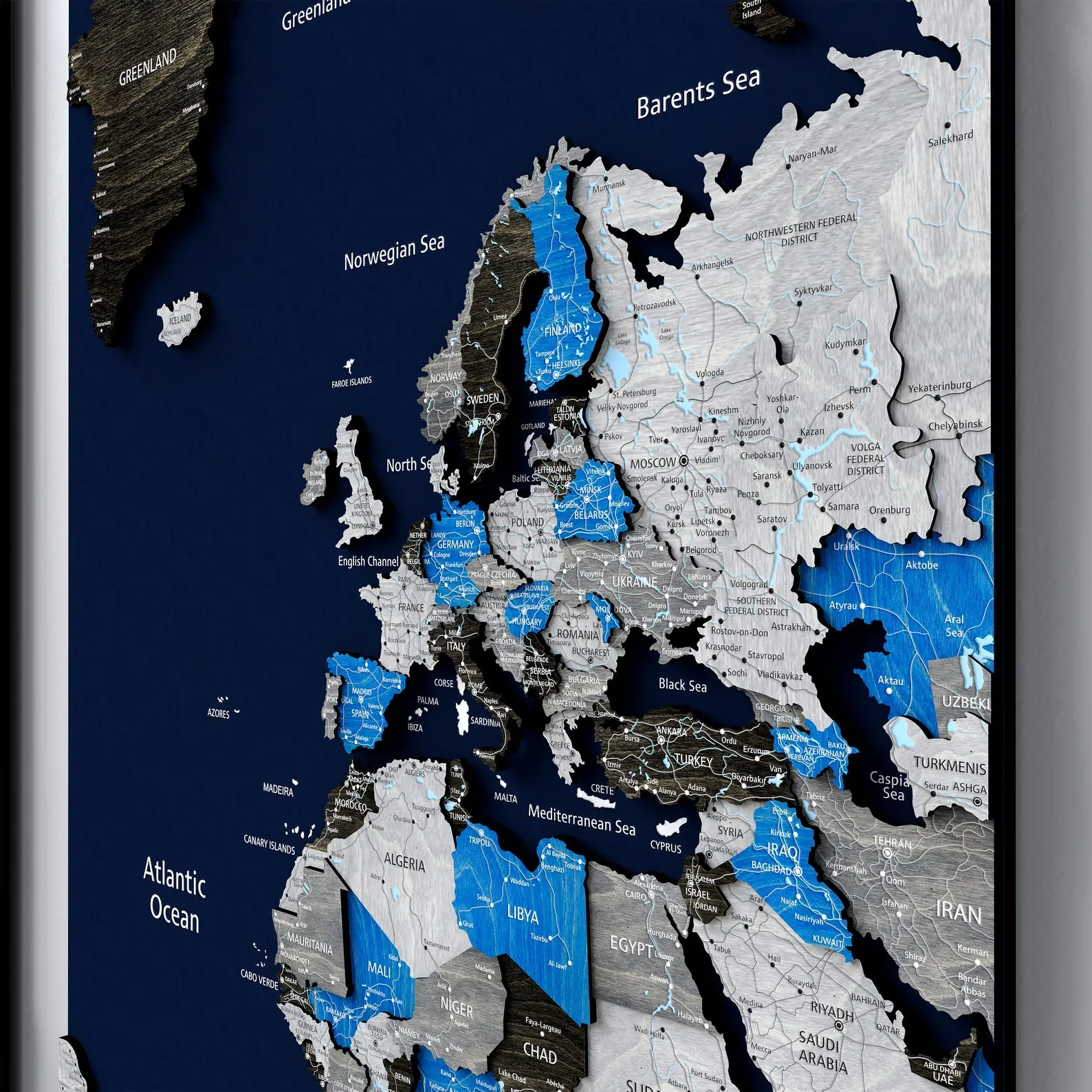 3D Wooden World Map Wall Art: Push Pin Travel Decor - Image 5