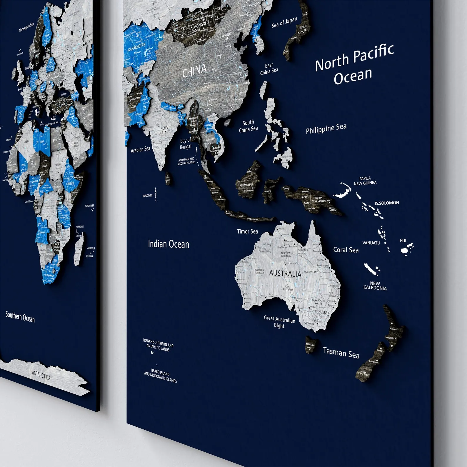 3D Wooden World Map Wall Art: Push Pin Travel Decor - Image 6