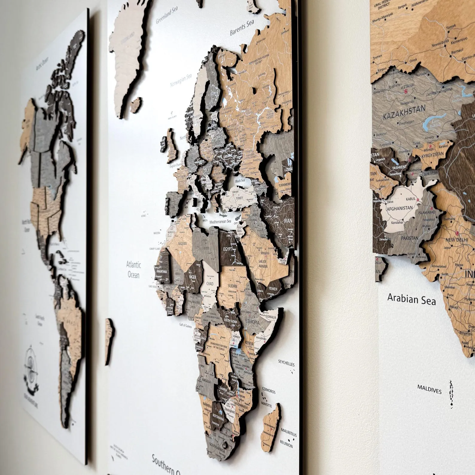 Wooden World Map Apartment Decor, 5th Anniversary Gift Push Pin Couples Travel Gift Map, Wood Wall Decor World Map