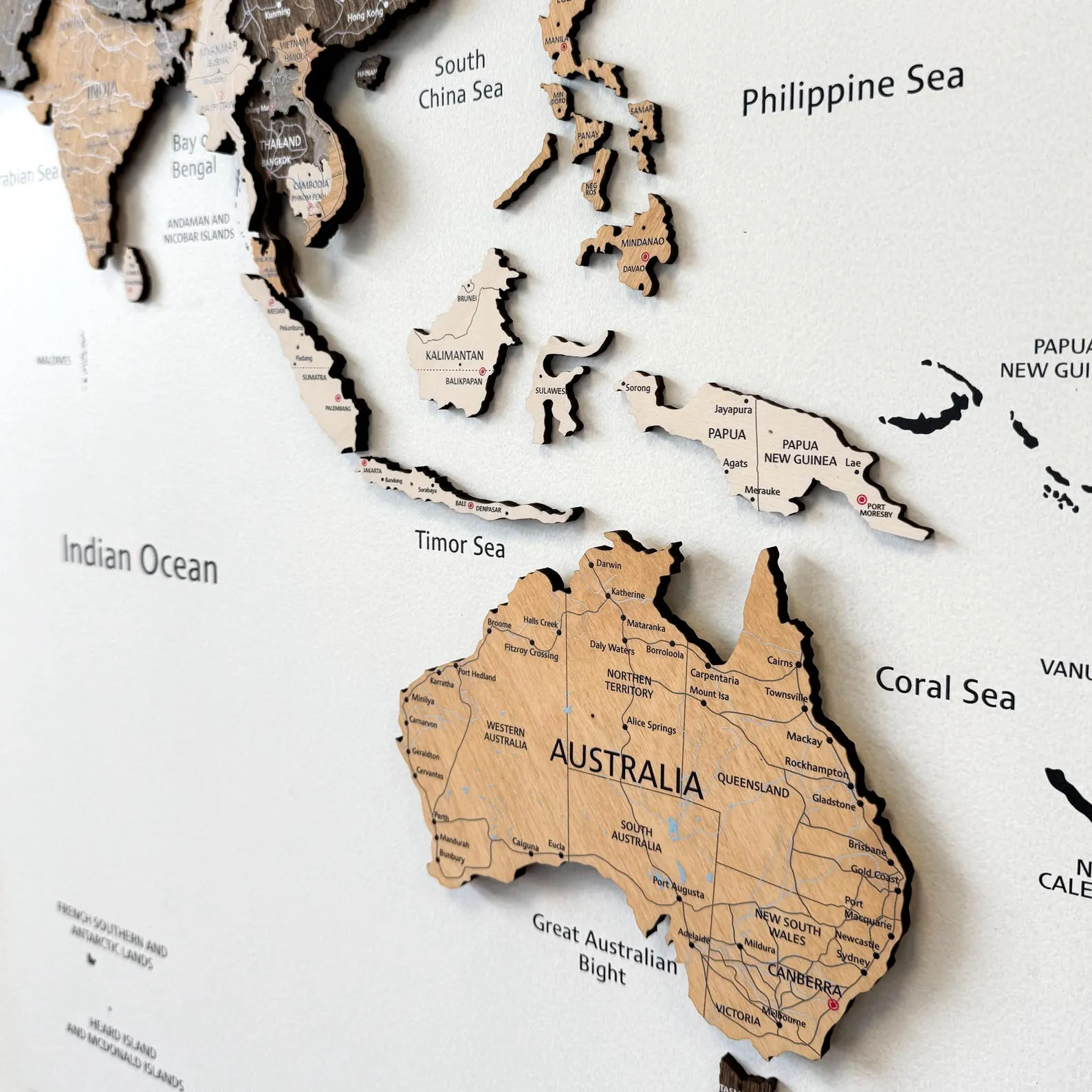 Wooden World Map Apartment Decor, 5th Anniversary Gift Push Pin Couples Travel Gift Map, Wood Wall Decor World Map - Image 4