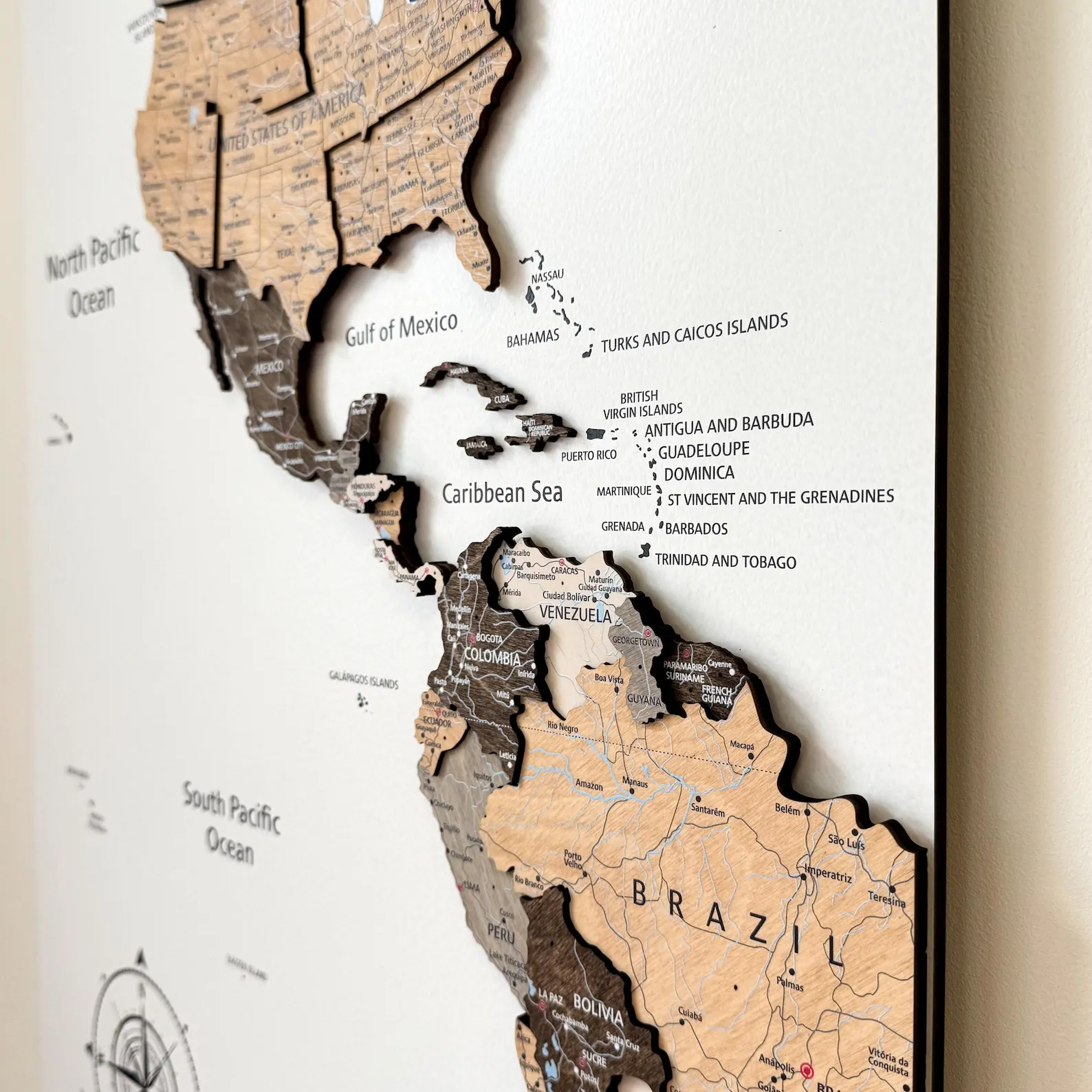 Wooden World Map Apartment Decor, 5th Anniversary Gift Push Pin Couples Travel Gift Map, Wood Wall Decor World Map - Image 6