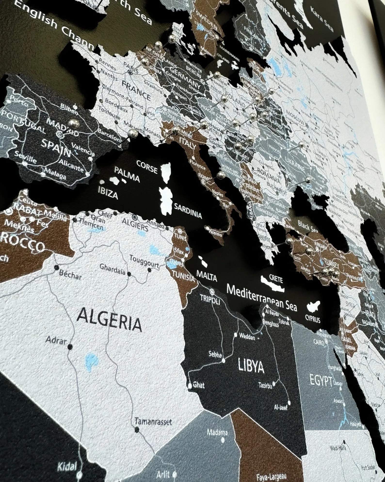 Cork World Map Wall Art: Push Pin Travel Board - Image 3