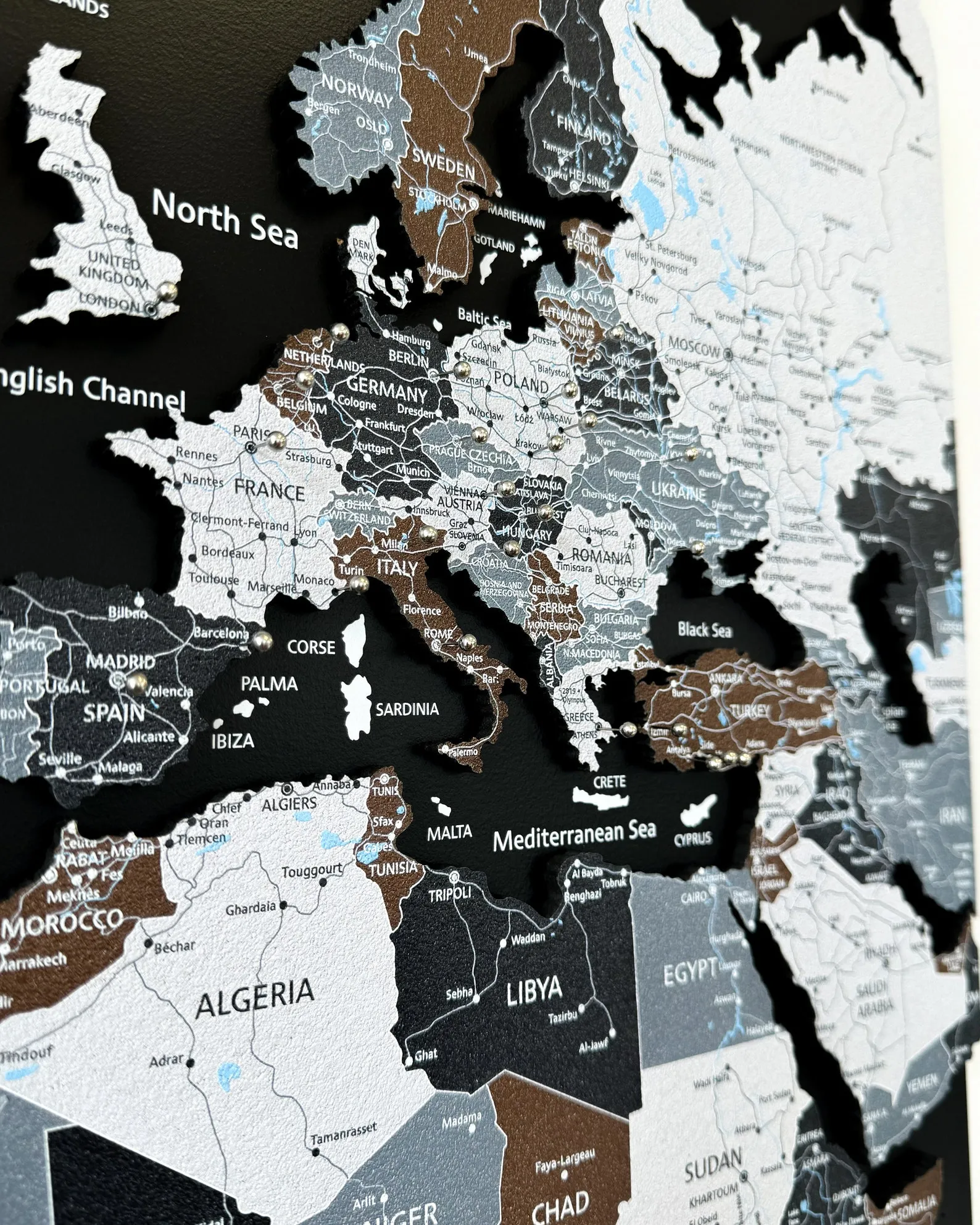 Cork World Map Wall Art: Push Pin Travel Board - Image 4