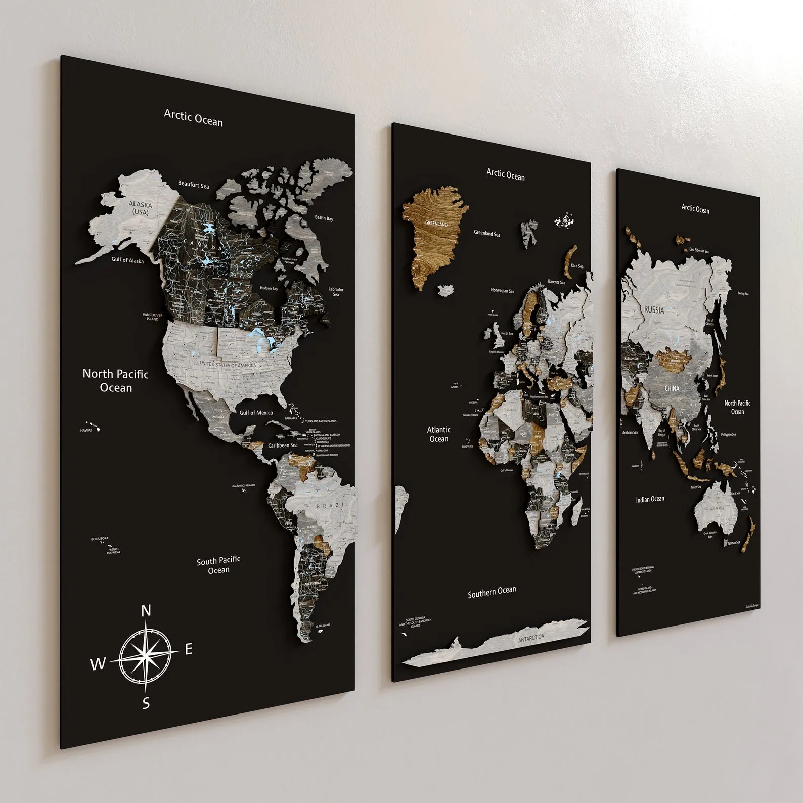 3D Wooden World Map Wall Art: Push Pin Travel Board - Image 4