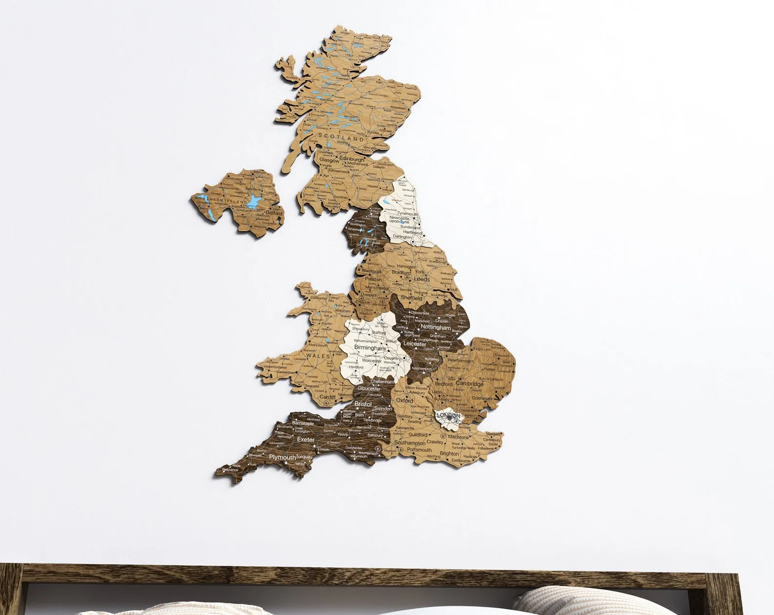 United Kingdom Wood Map Wall Art: Multi-Layered Home Decor - Image 2