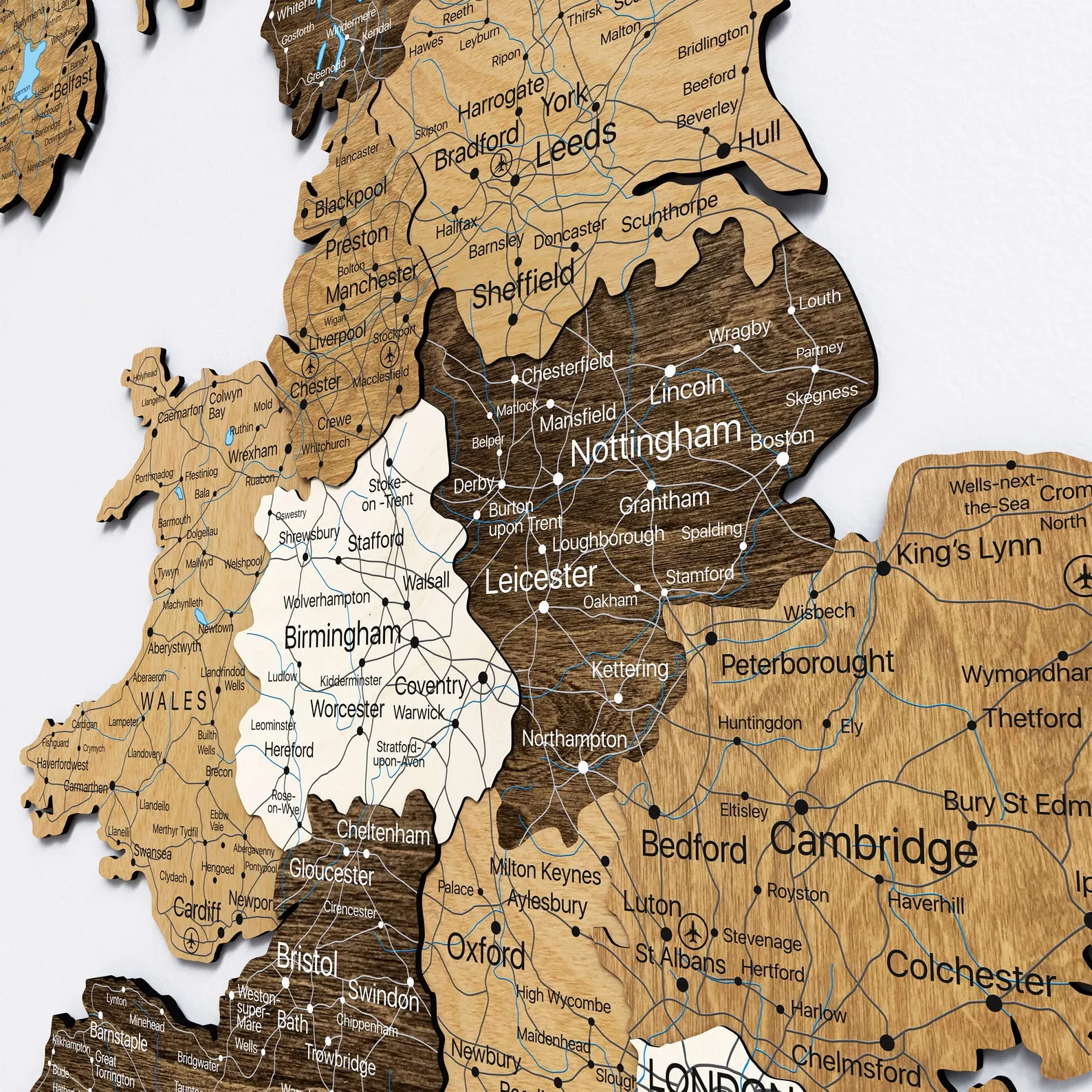 United Kingdom Wood Map Wall Art: Multi-Layered Home Decor - Image 3