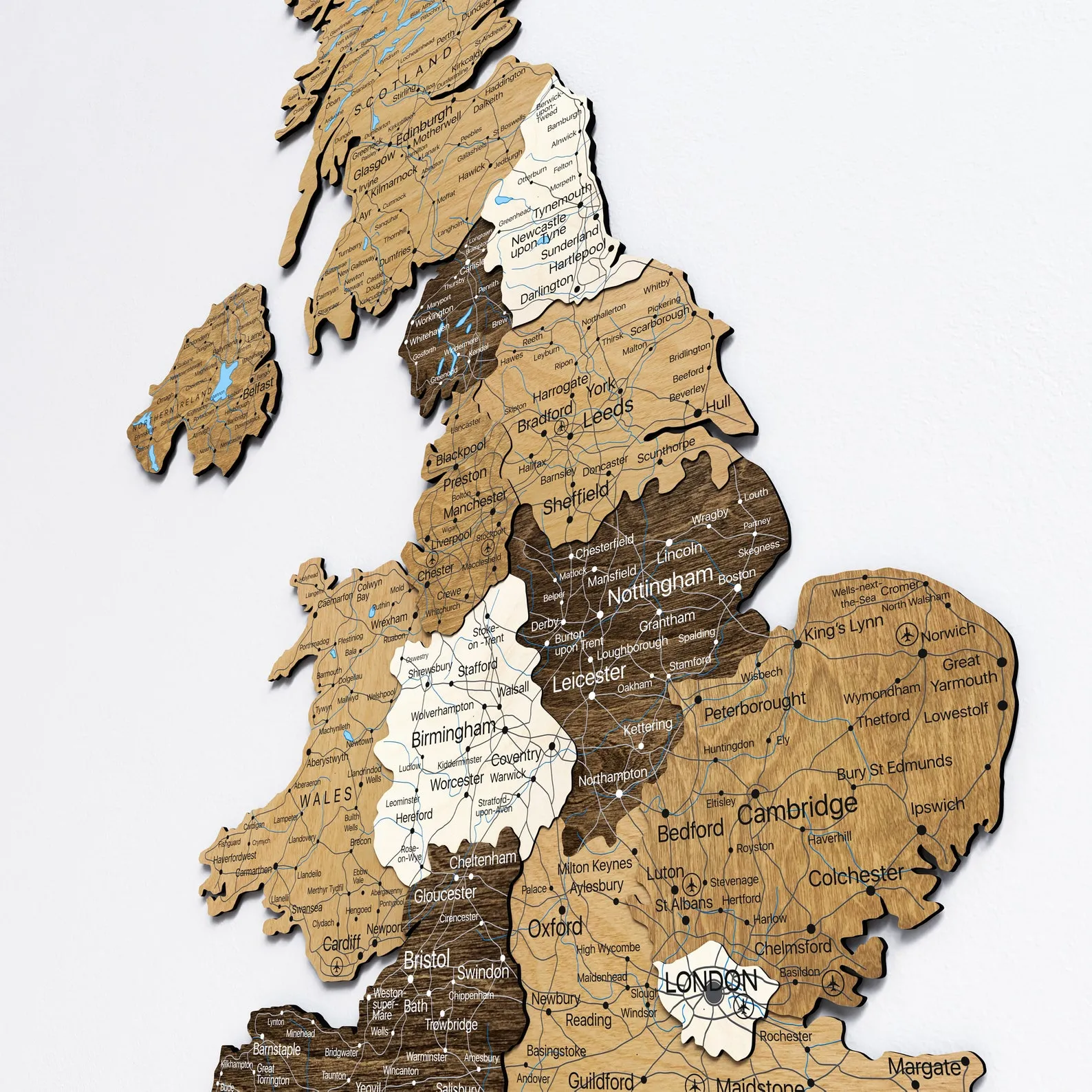 United Kingdom Wood Map Wall Art: Multi-Layered Home Decor - Image 4