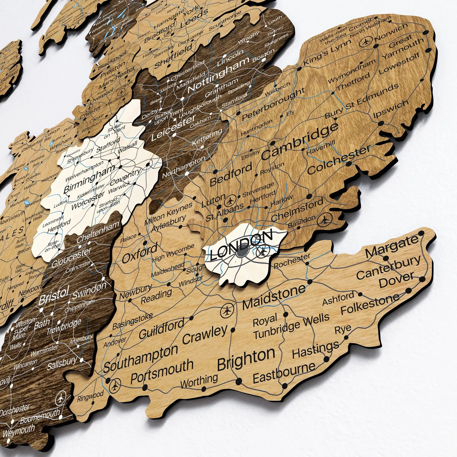 United Kingdom Wood Map Wall Art: Multi-Layered Home Decor - Image 6