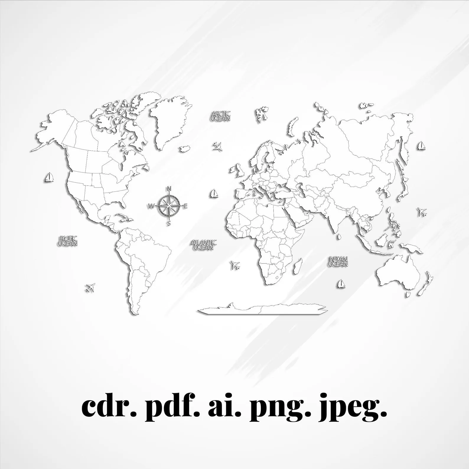 Custom CMYK Wood World Map: Personalized Home Decor - Image 2