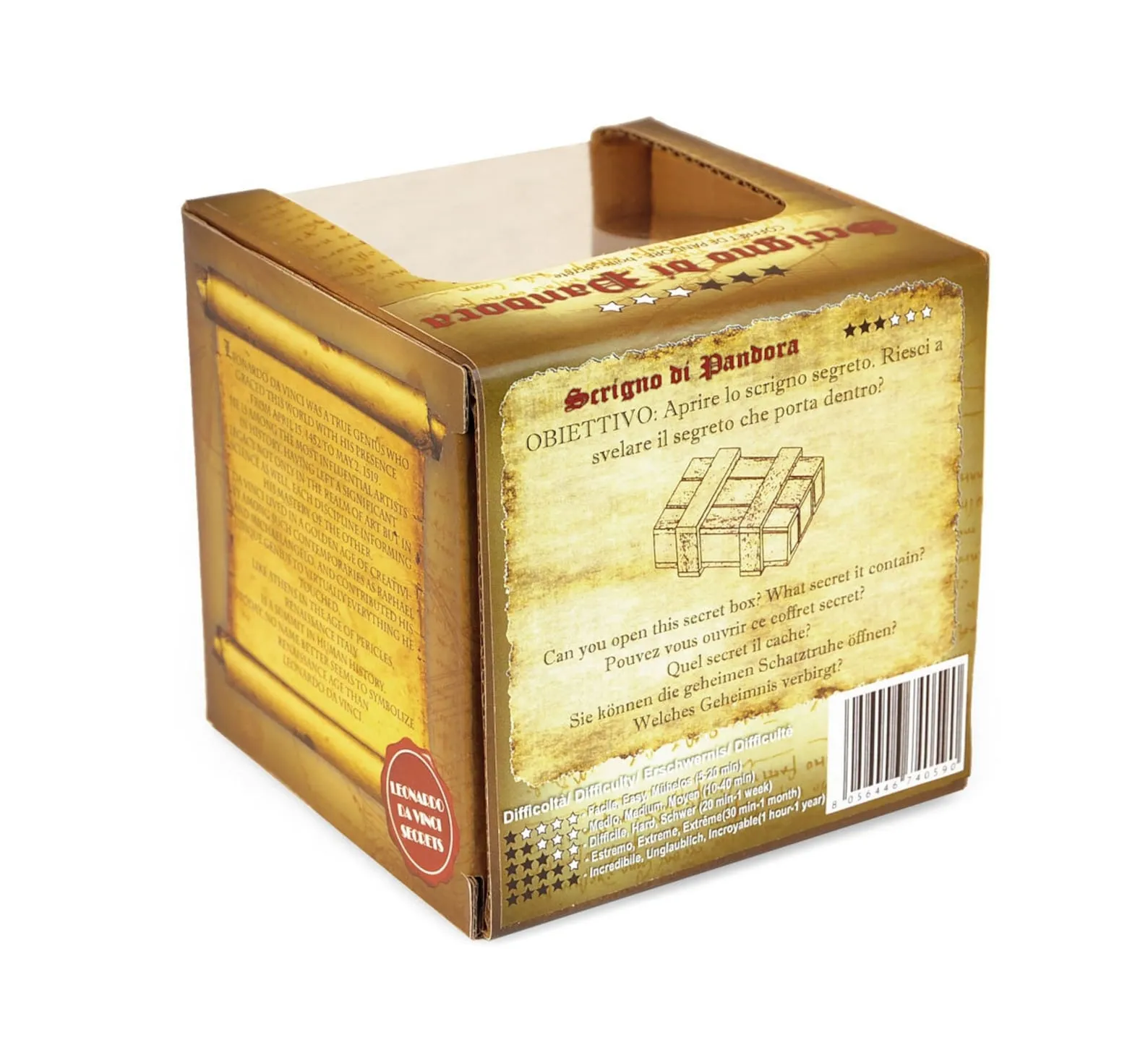 Pandora Box M - Wooden Brain Teaser - Secret Box - Difficulty 3/6 Hard - Magic Money Box - Leonardo da Vinci Collection - Image 5