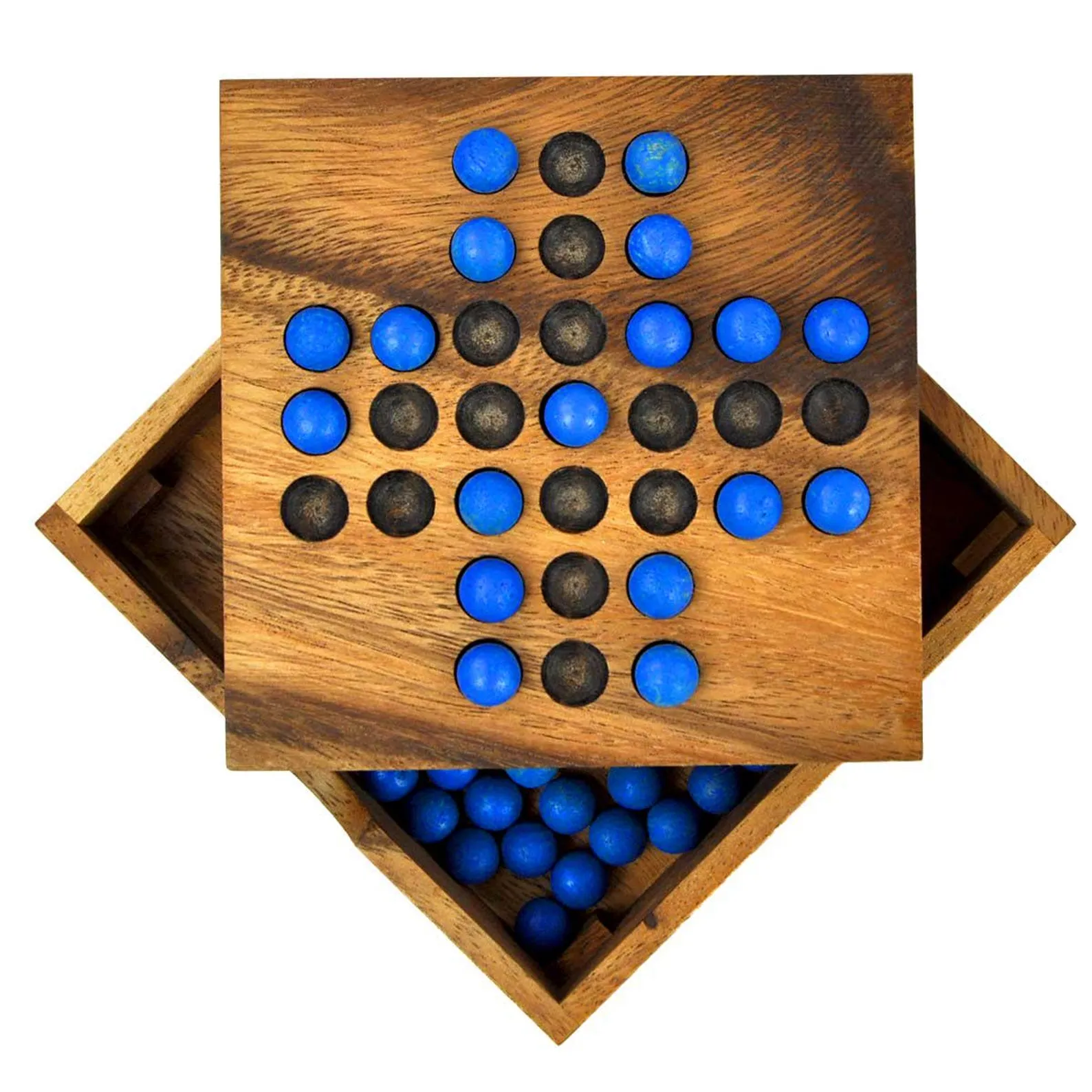 Solitaire - 2 Wooden Games in 1 - Difficulty 3/6 Hard & 5/6 Incredible - Euclide Collection - Image 3