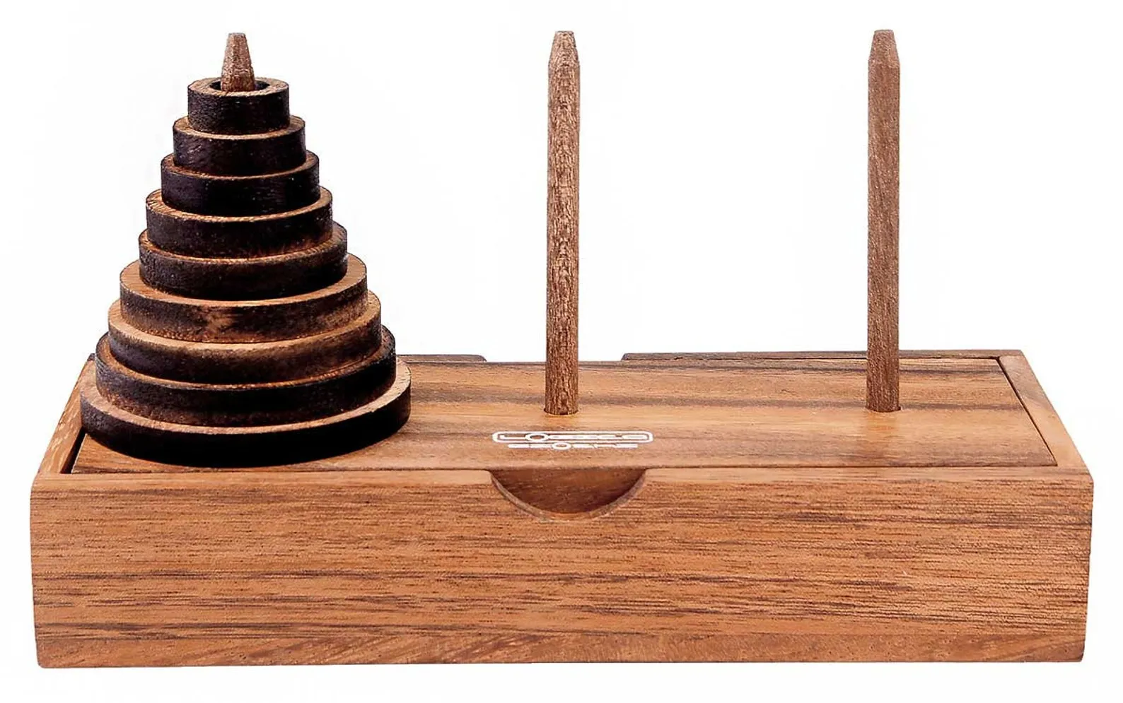 Tower of Hanoi - Wooden Brain Teaser in Fine Wood - 9 Discs - Orient Express Series - Image 2