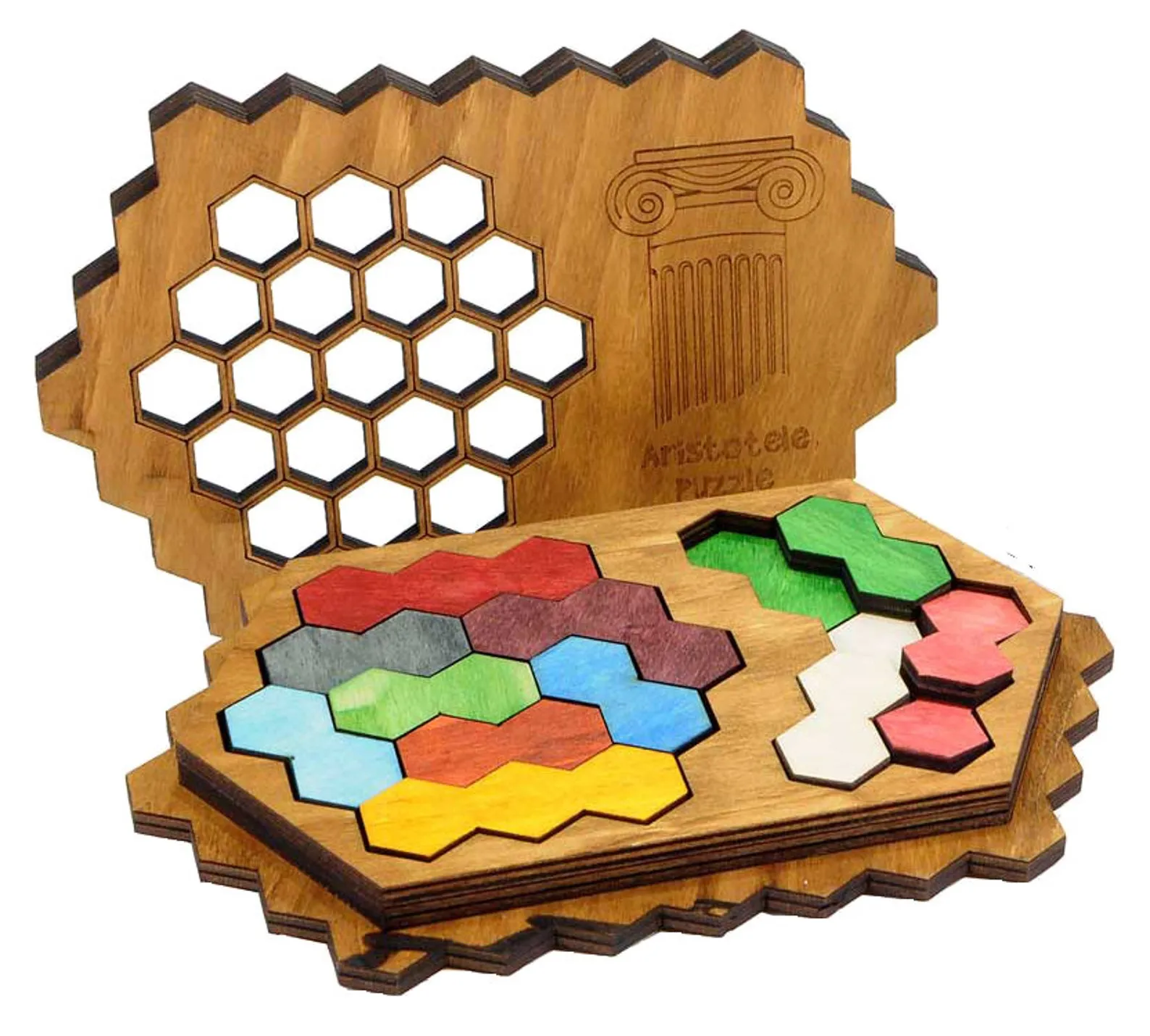Aristotele Puzzle - Wooden Brain Teaser - Mixed Difficulties - Euclide Series