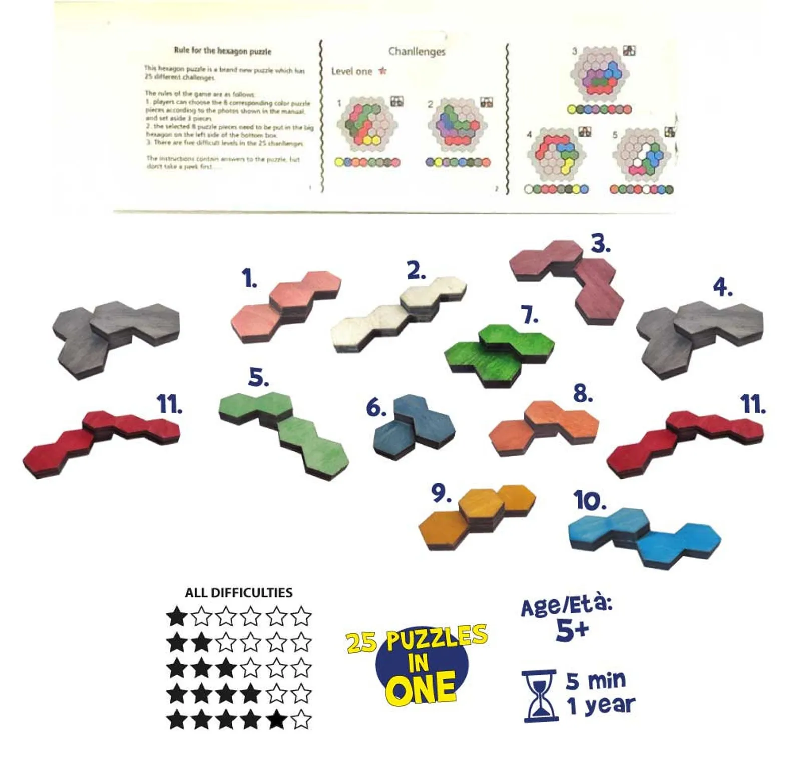 Aristotele Puzzle - Wooden Brain Teaser - Mixed Difficulties - Euclide Series - Image 4