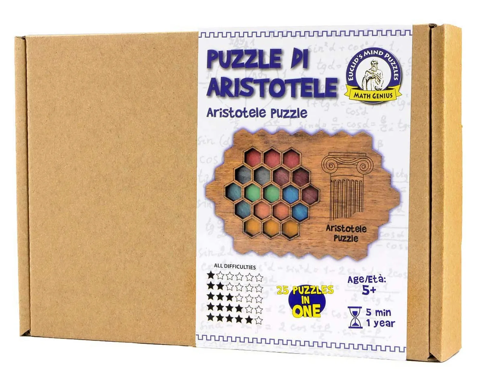 Aristotele Puzzle - Wooden Brain Teaser - Mixed Difficulties - Euclide Series - Image 5