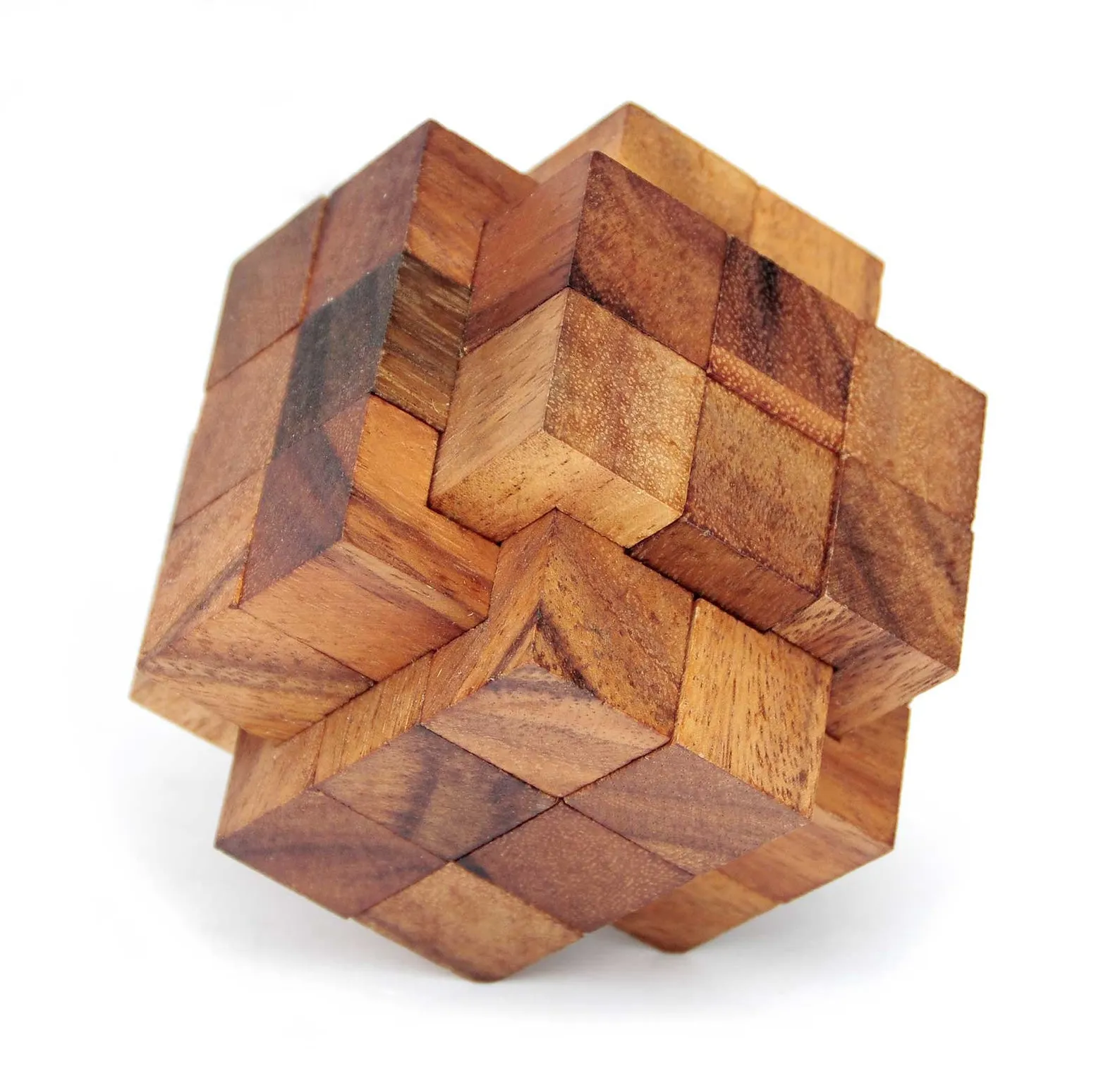 Mega Burr Puzzle - 3D Wooden Brain Teaser - Difficulty 5/6 Incredible - Leonardo da Vinci Collection