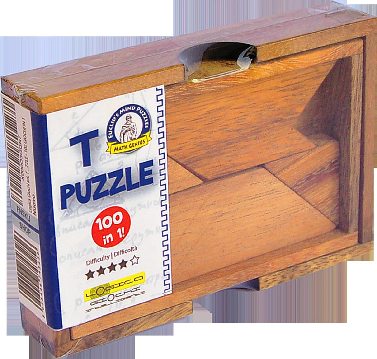 T Puzzle - 100 Puzzles in 1 - Wooden Brain Teaser - Mind Puzzle - Difficulty 4/6 Extreme - Foldable Wooden Box - Euclide Collection - Image 4