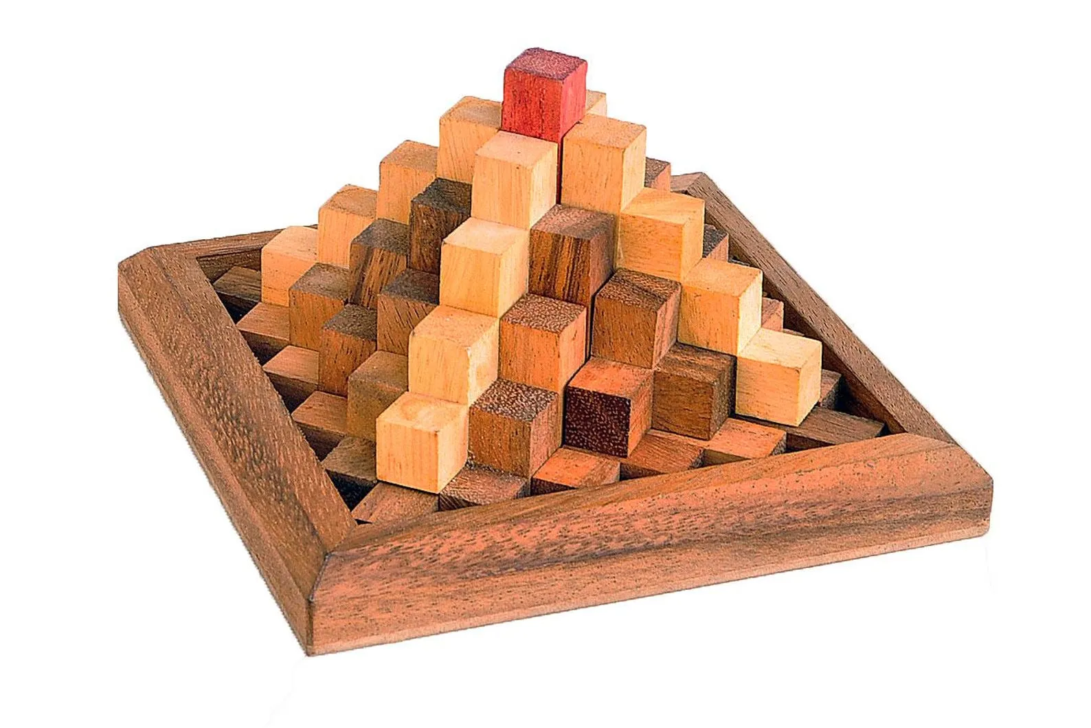 Incas Pyramid - 3D Brain Teaser in Fine Wood - Difficulty 5/6 Incredible - Leonardo da Vinci Collection
