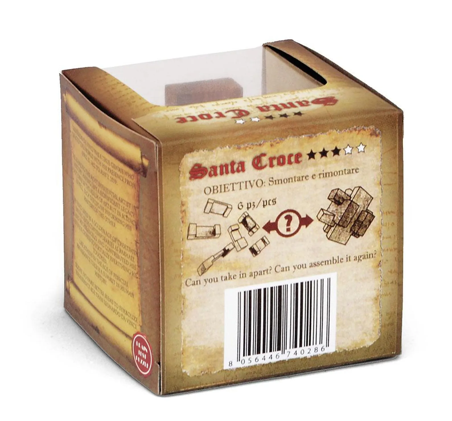 Holy cross- 3D Wooden Brain Teaser - Difficulty 3/6 Hard - Leonardo da Vinci Collection - Image 4