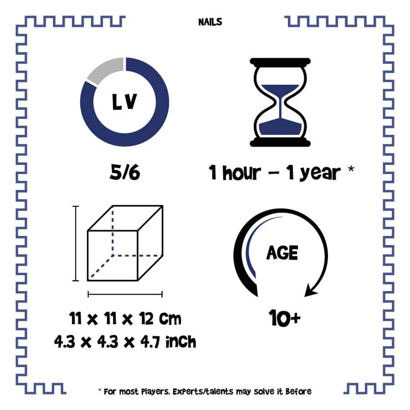 Nails - Wooden Brain Teaser - Difficulty 5/6 Incredible - Euclide Collection - Image 6