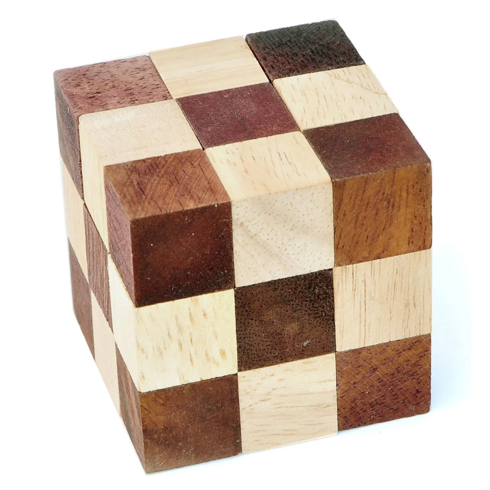Snake Cube - 3D Wooden Brain Teaser - Mixed Difficulties - Leonardo da Vinci Collection