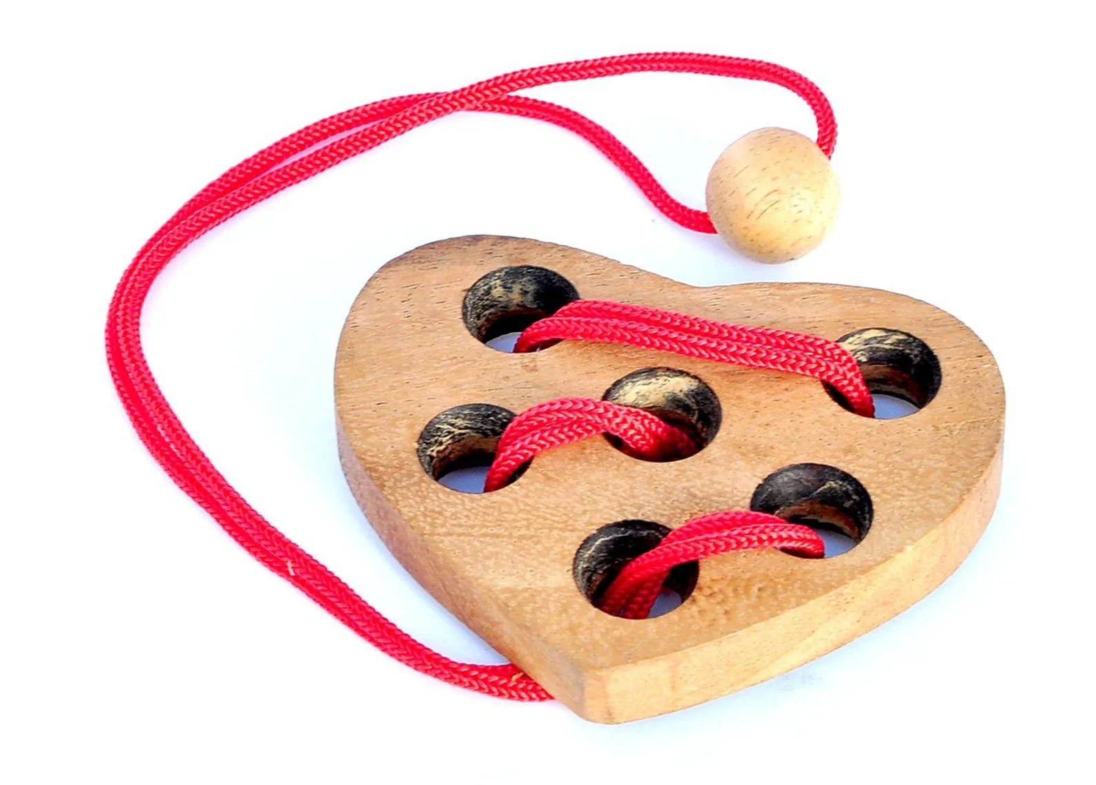 Love Story - Wooden Brain Teaser with Ropes - Difficulty 3/6 Hard - Leonardo da Vinci Collection