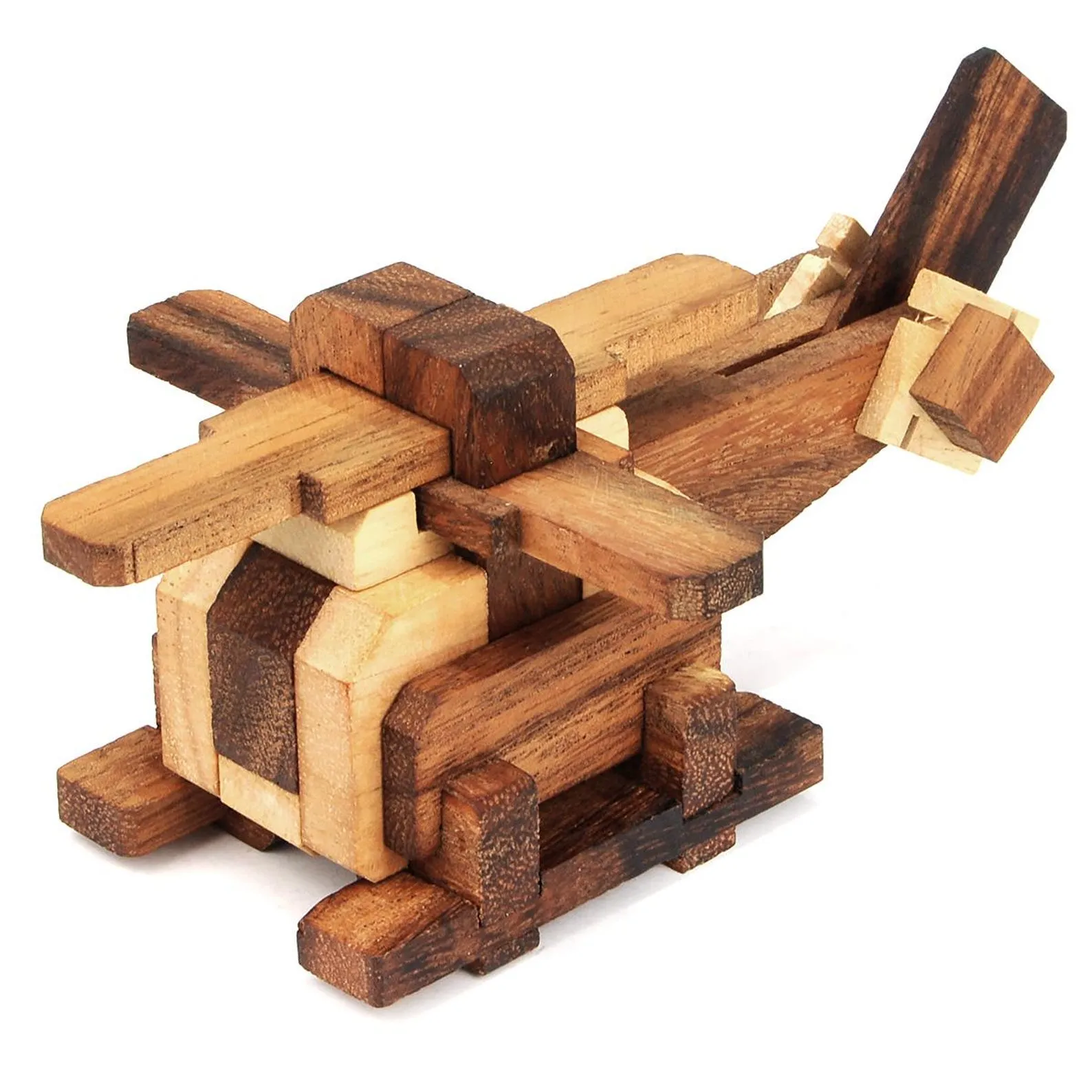 Helicopter - 3D Brain Teaser in Fine Wood - Difficulty 3/6 Hard - Leonardo da Vinci Collection