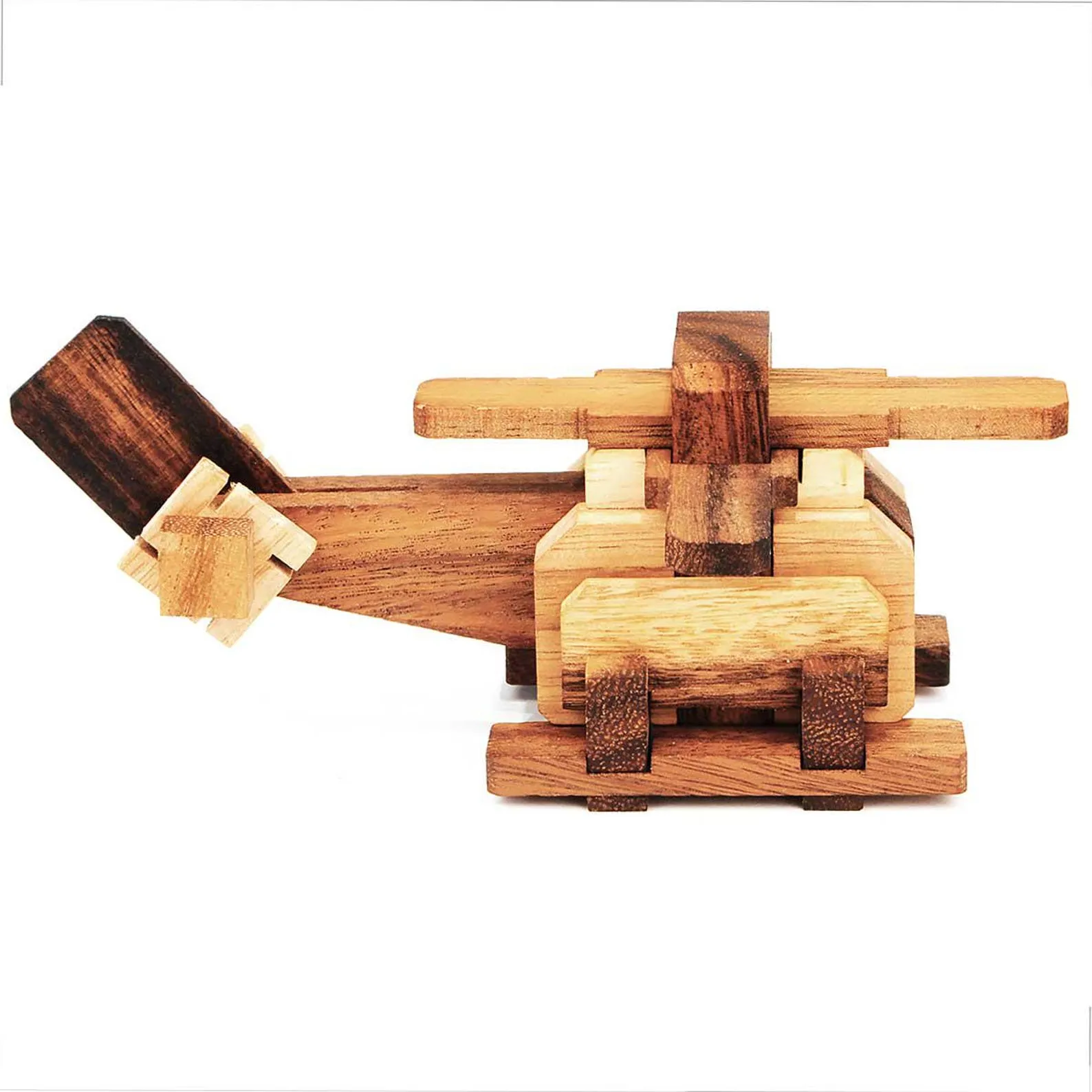 Helicopter - 3D Brain Teaser in Fine Wood - Difficulty 3/6 Hard - Leonardo da Vinci Collection - Image 2