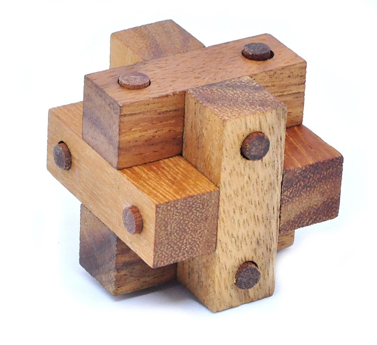 Nailed Cube - 3D Brain Teaser in Fine Wood - Difficulty 3/6 Hard - Leonardo da Vinci Collection