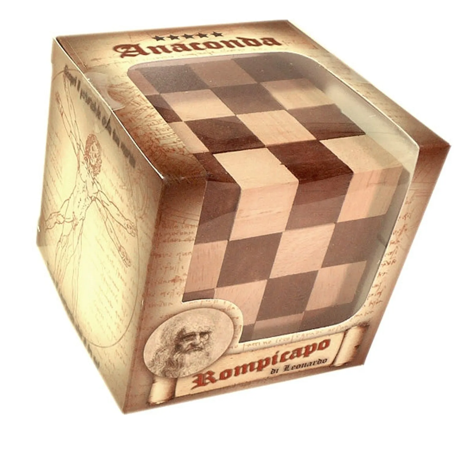 Anaconda - 3D Wooden Brain Teaser - Fine Wood - Difficulty 5/6 Incredible - Expert Snake Puzzle - Leonardo da Vinci Collection - Image 2