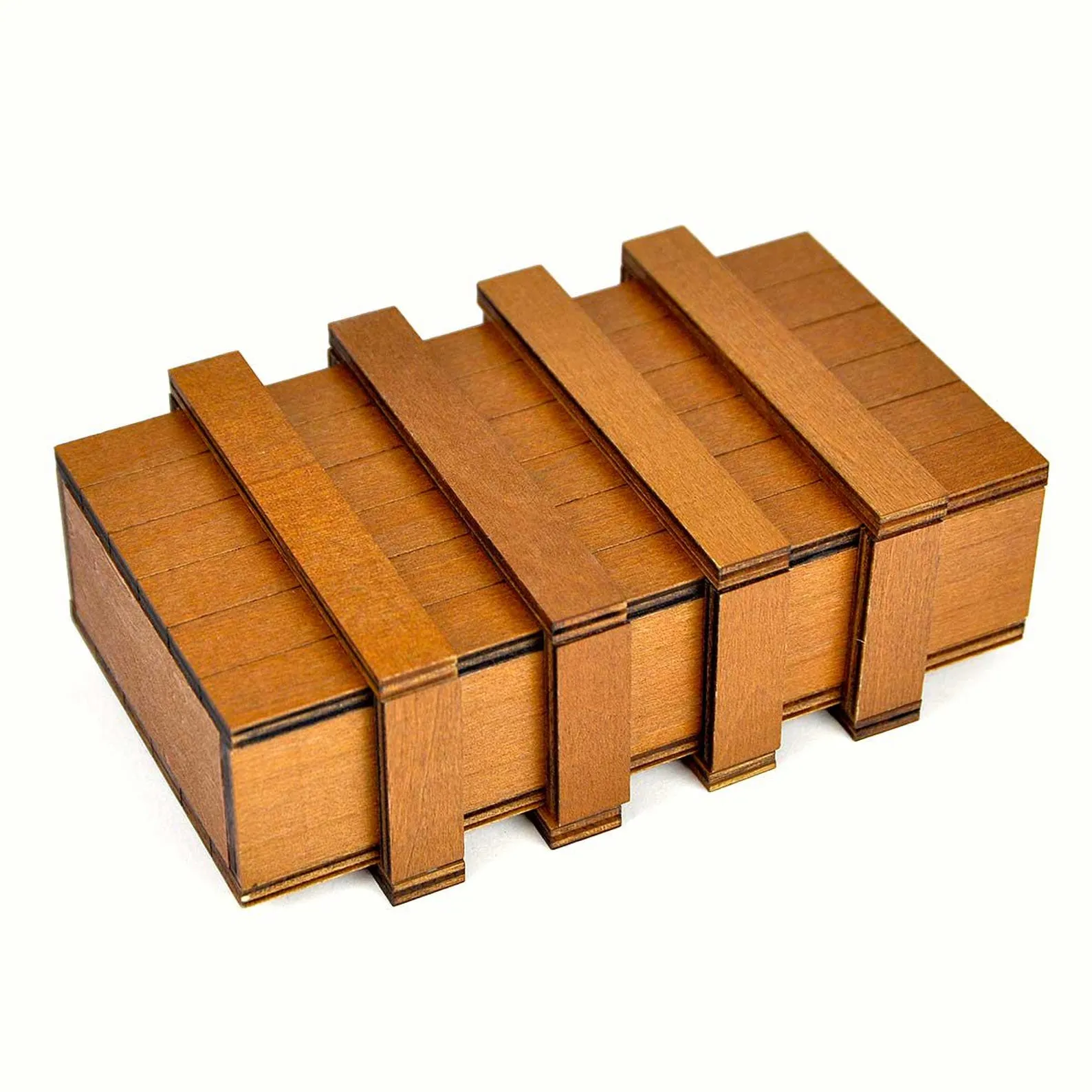 Pandora Box 4 Steps - Wooden Brain Teaser - Secret Box - Difficulty 3/6 Hard - Leonardo da Vinci Collection