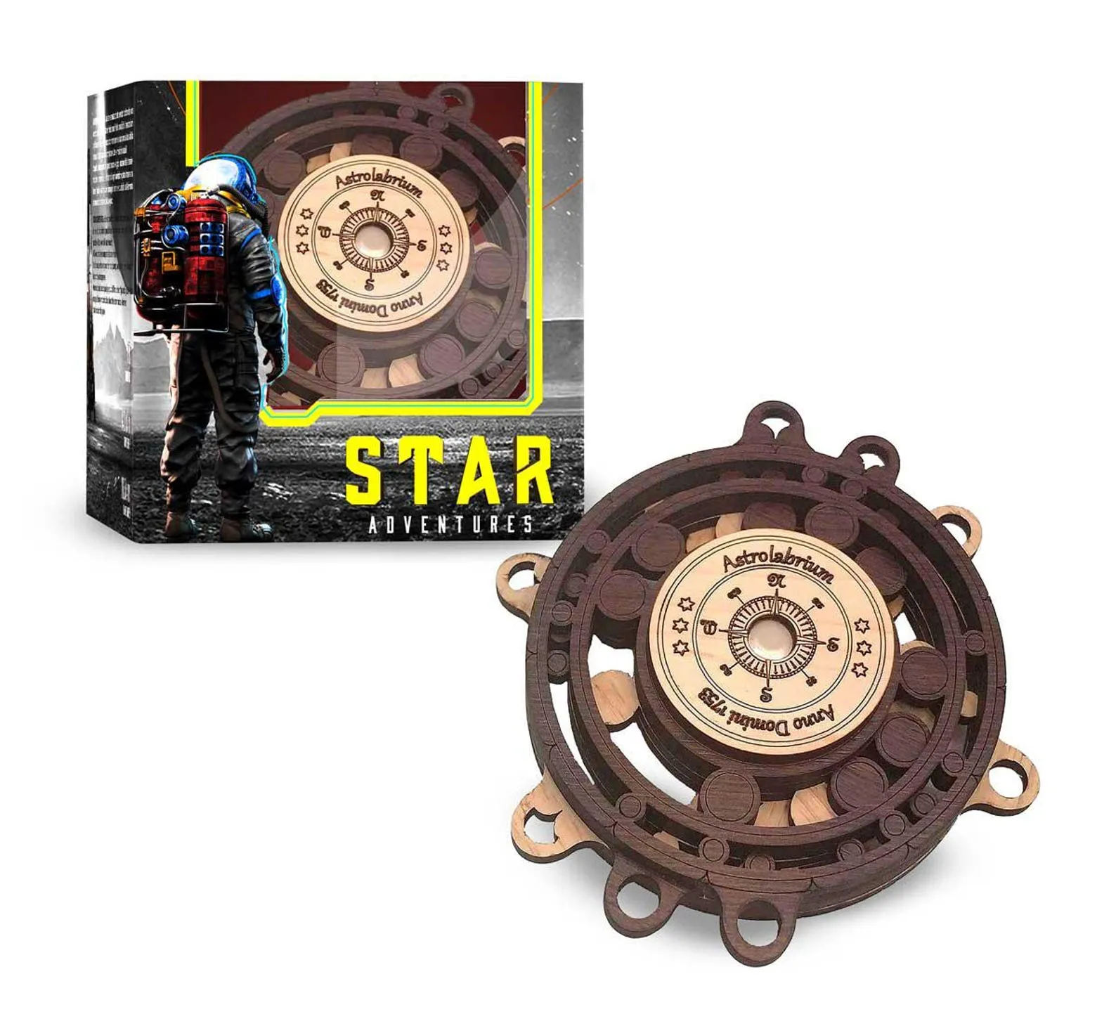 The astrolabe - Wooden Labyrinth Puzzle - Difficulty 4/6 Extreme - Star Adventures Series